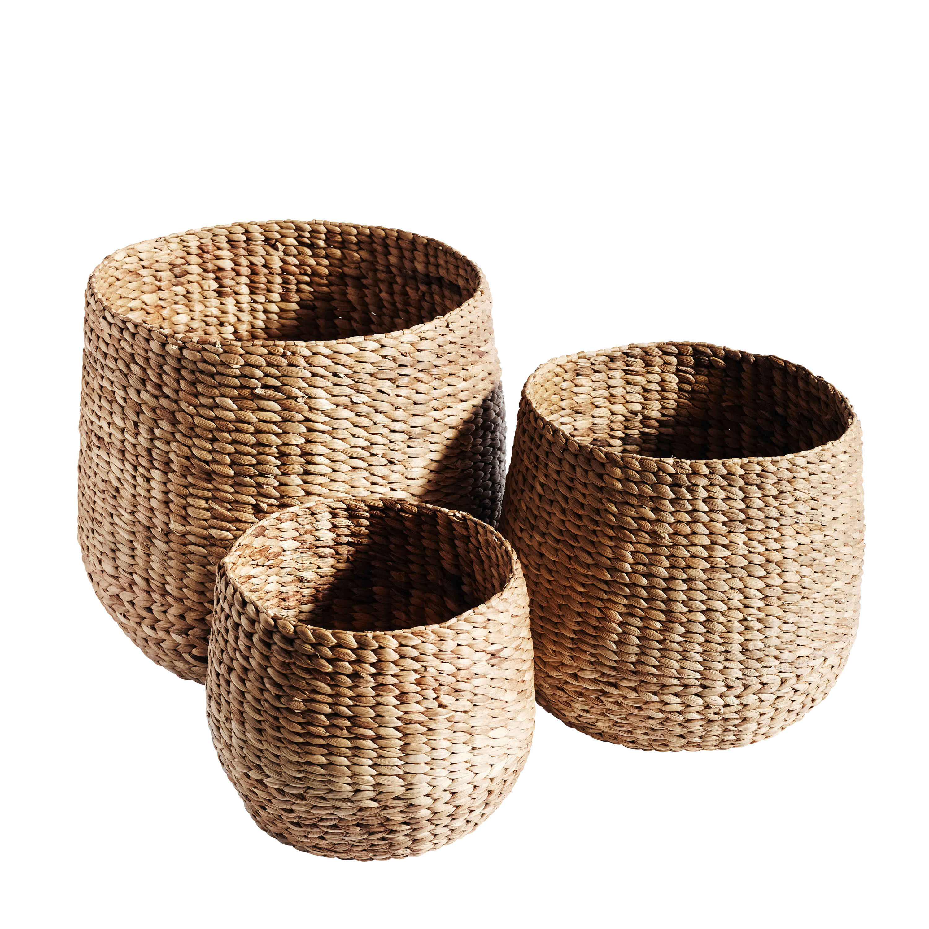 Basket Round Korg Nature 3-pack