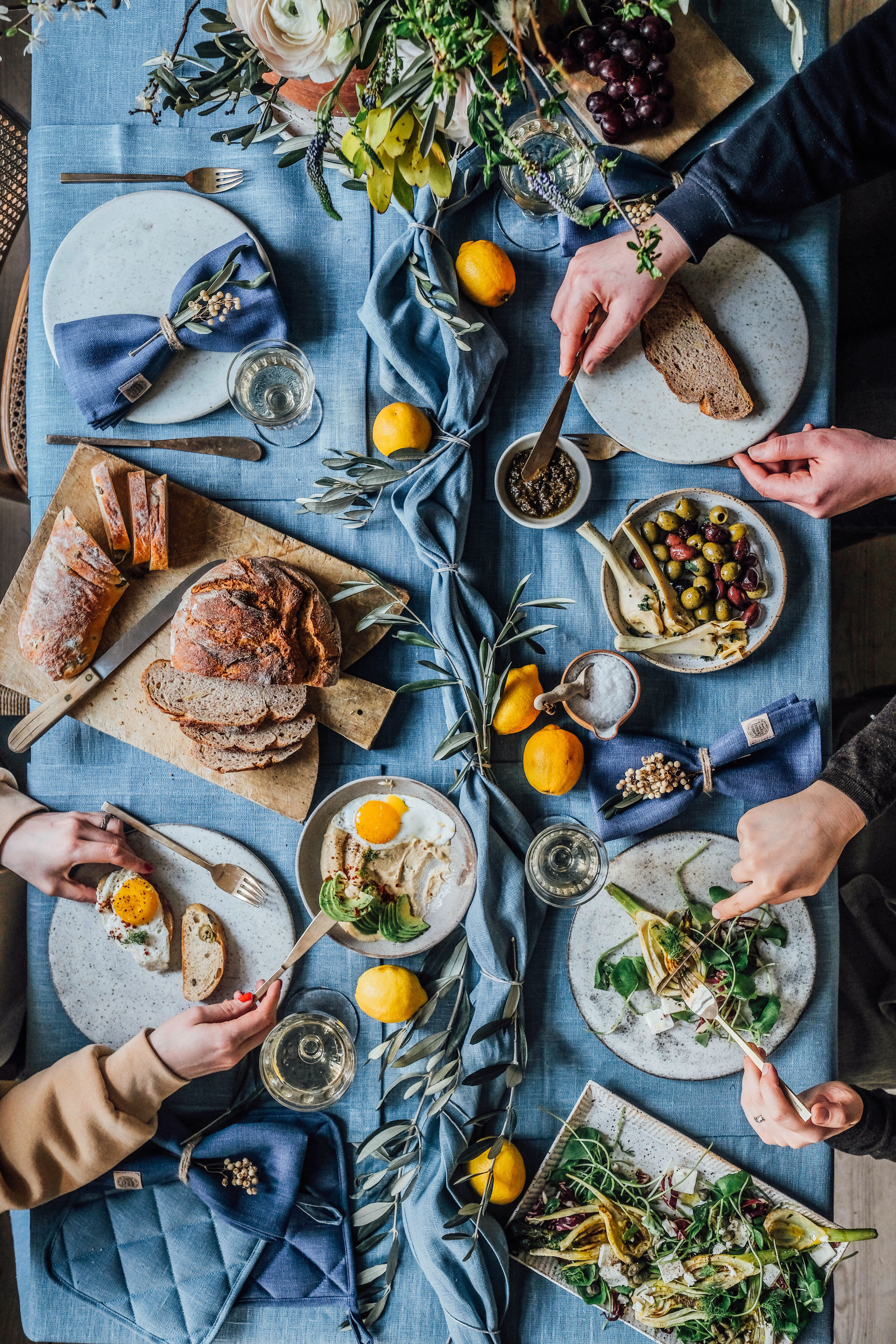 Lovely Linen Lovely Linneduk Dusty Blue 145x380