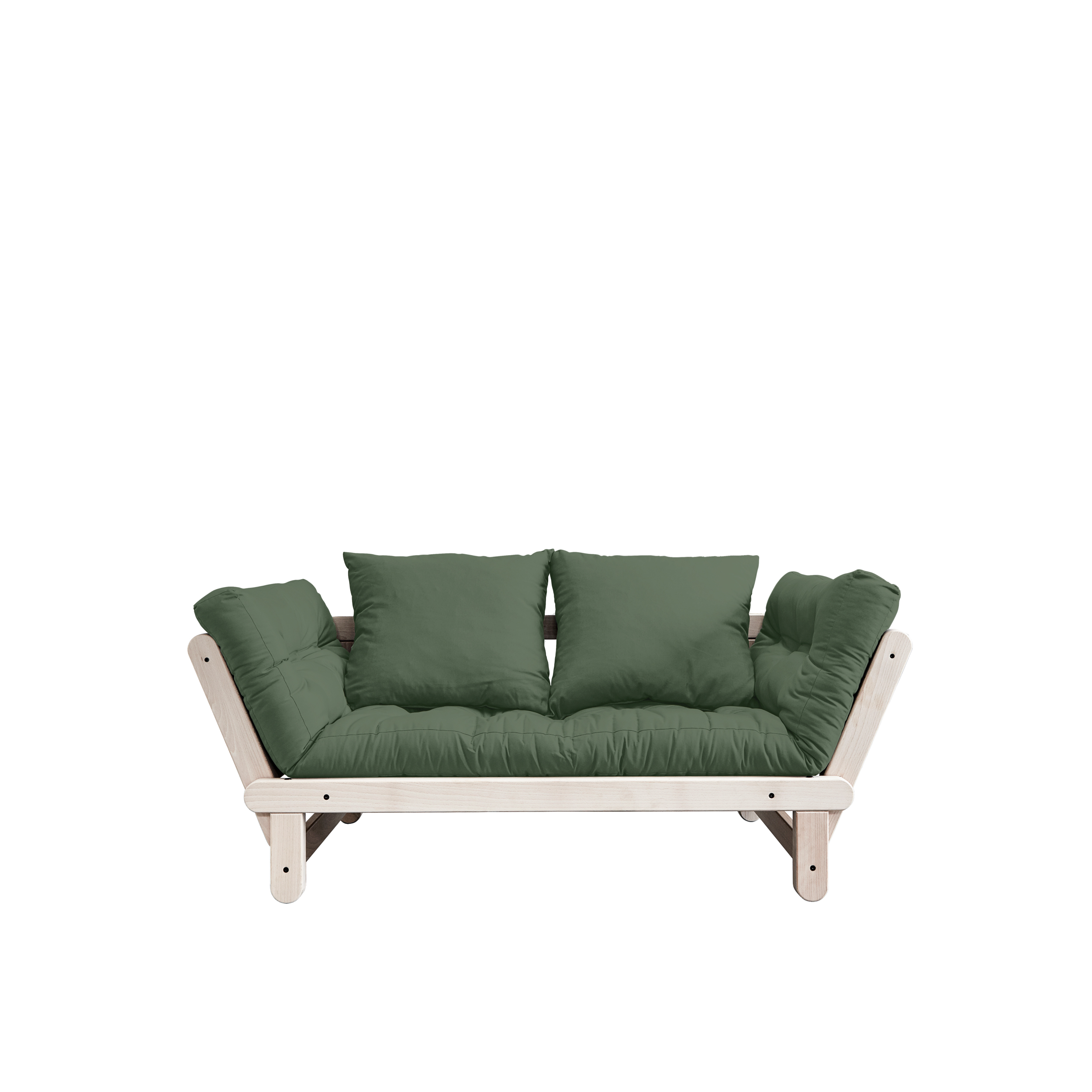 Beat Bäddsoffa Natur/Olive Green 200cm