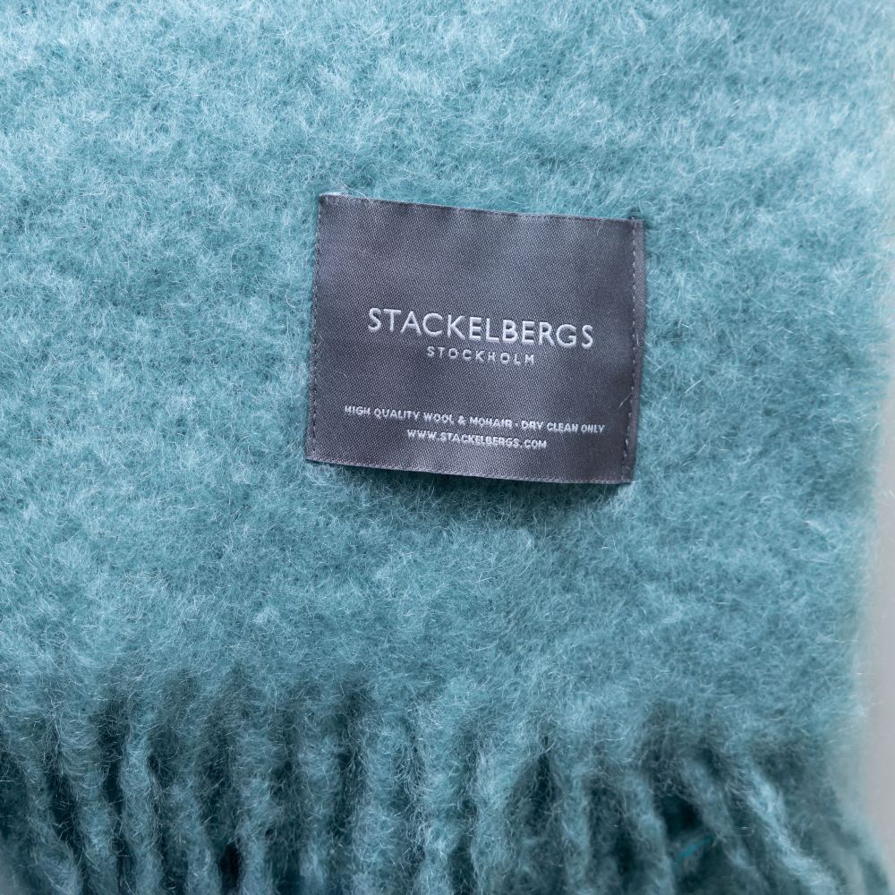 Stackelbergs Mohairpledd Aqua Blue