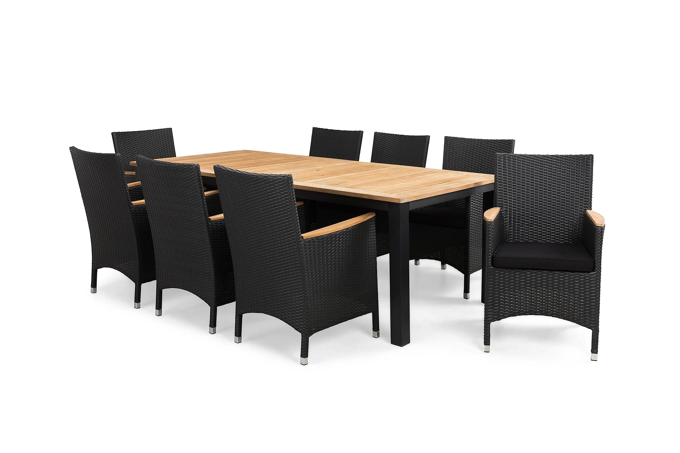 Nordic Outdoor - Dehli Lounge Matgrupp 9-delar Natur/Svart