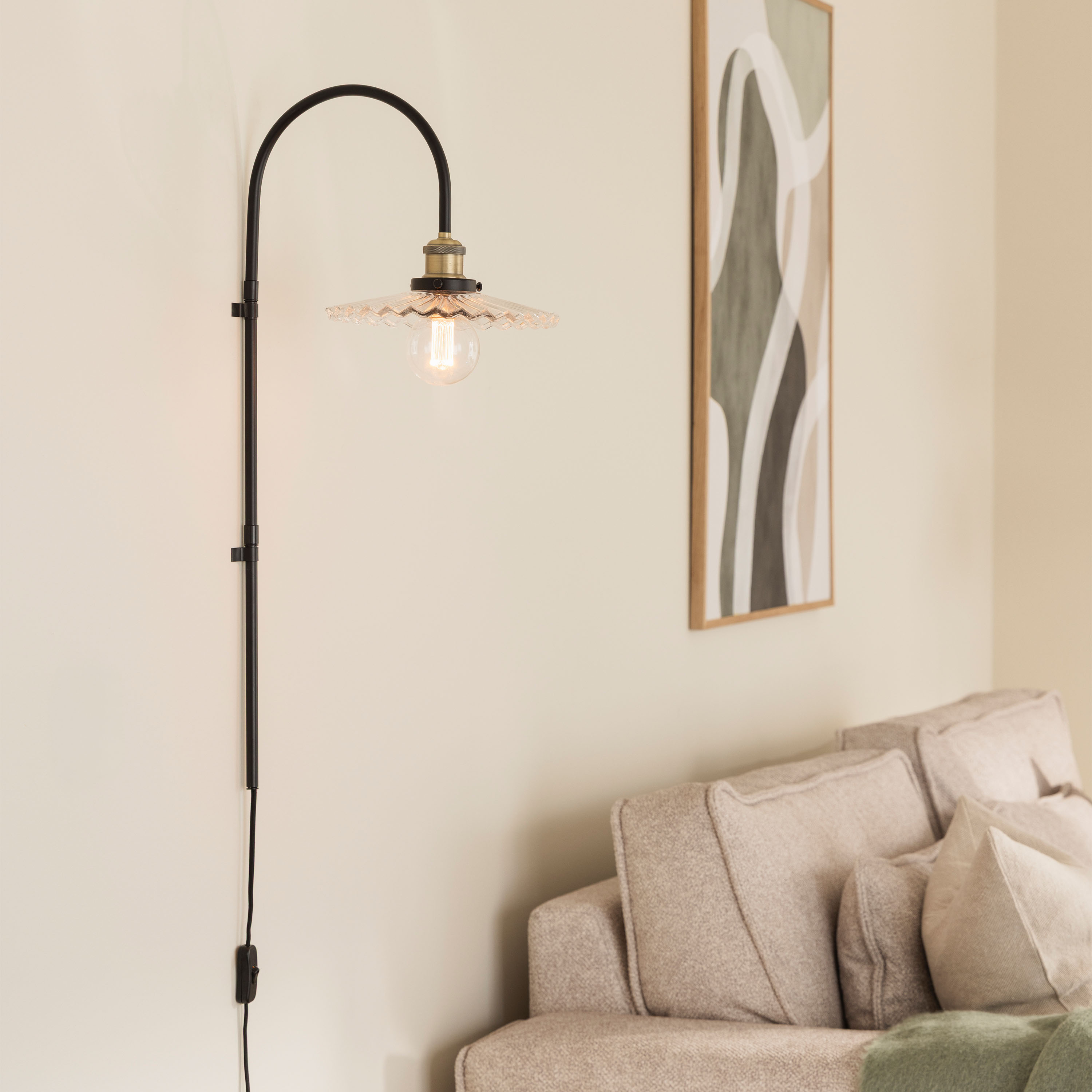 Globen Lighting Cobbler Wandleuchte Klar 75cm