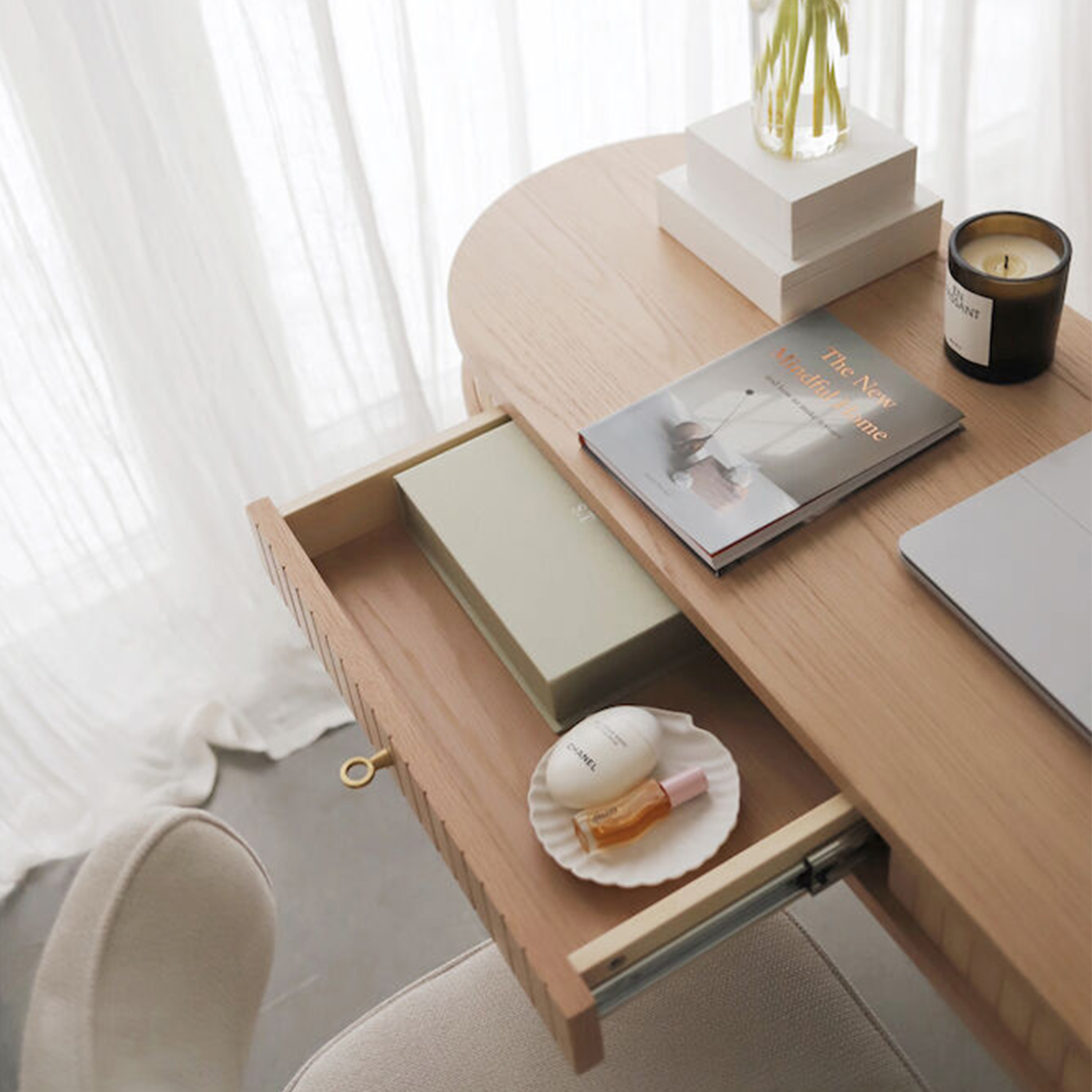 Rowico Home Haddington Konsolentisch Weiß pigmentiert/Schwarz 142cm