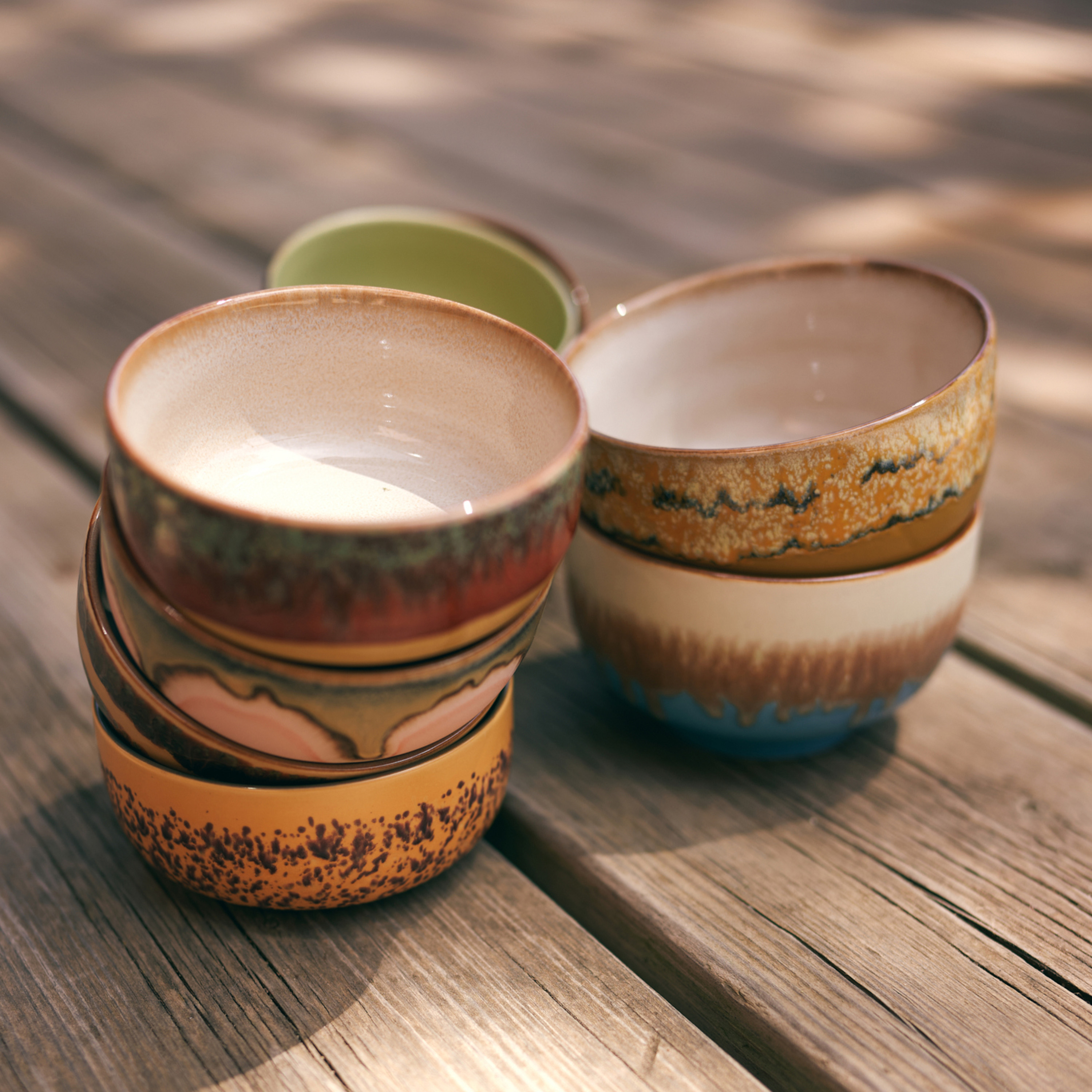 HKliving 70s Ceramics Skål Seabreeze 4-pack