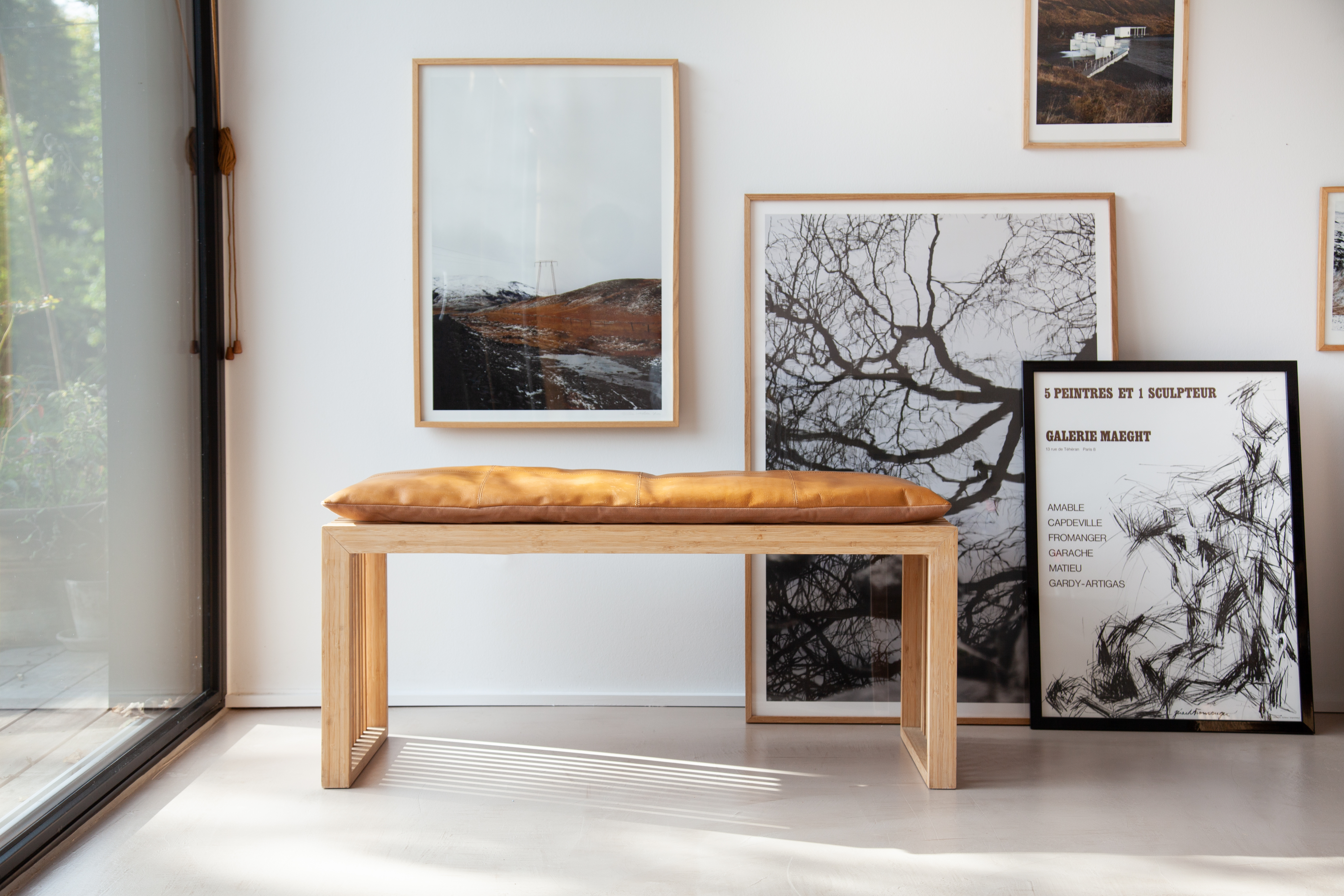 Cinas Sittsdyna Bänk Läder Svart 104x35cm