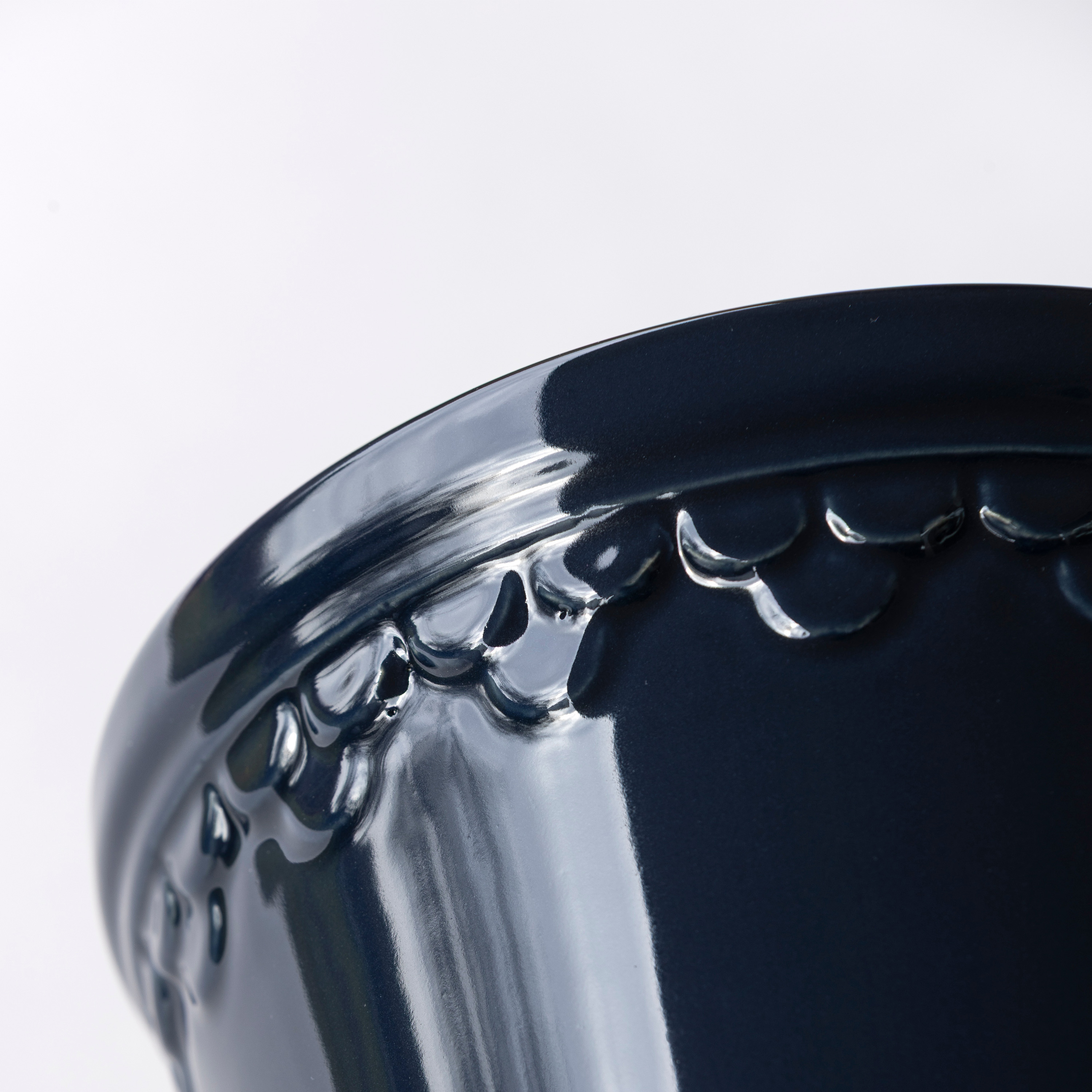 Bergs Potter Københavner Topf mit Untersetzer glasiert Sapphire Blue Ø18