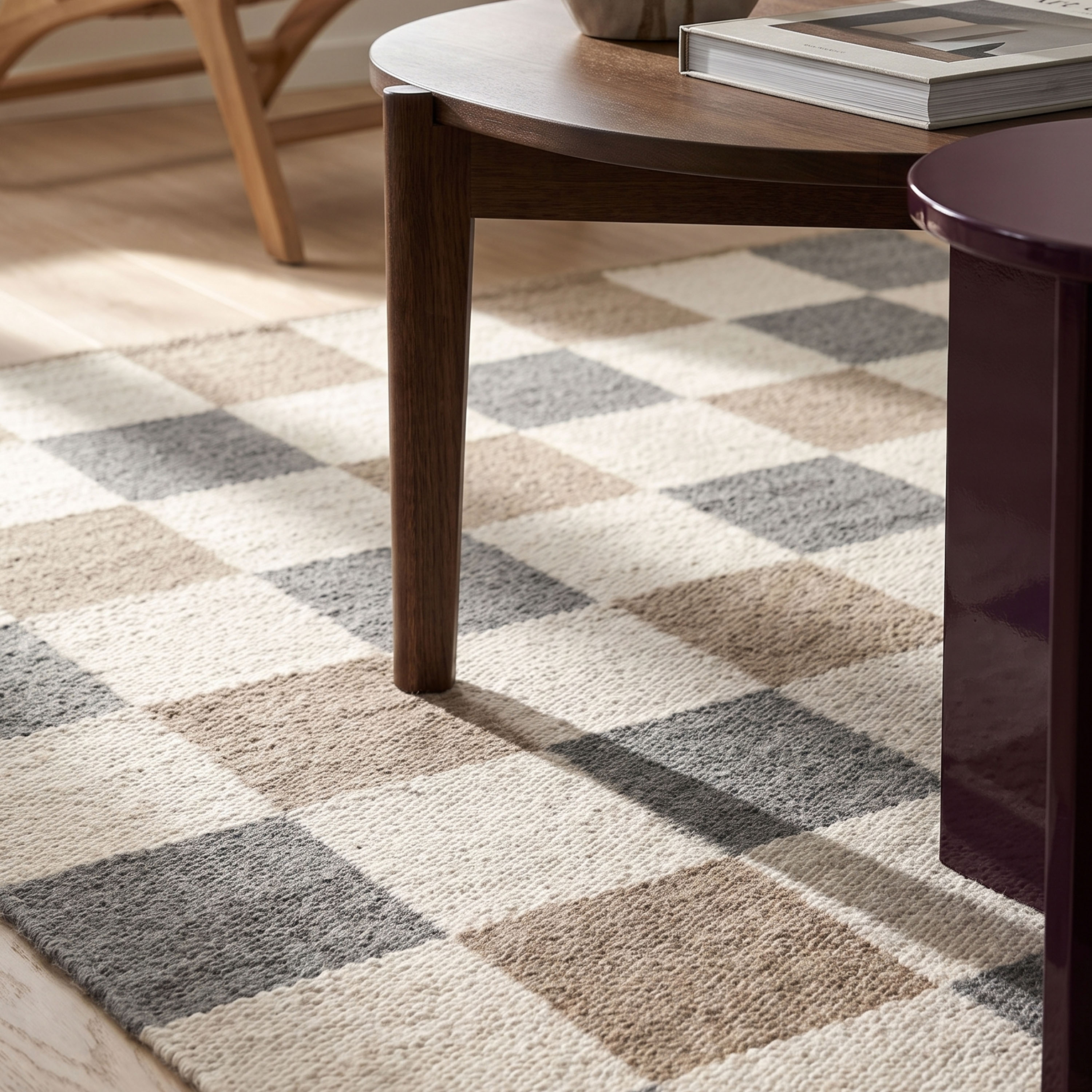 Classic Collection Checked Ullmatta Grey/Natural 170x230