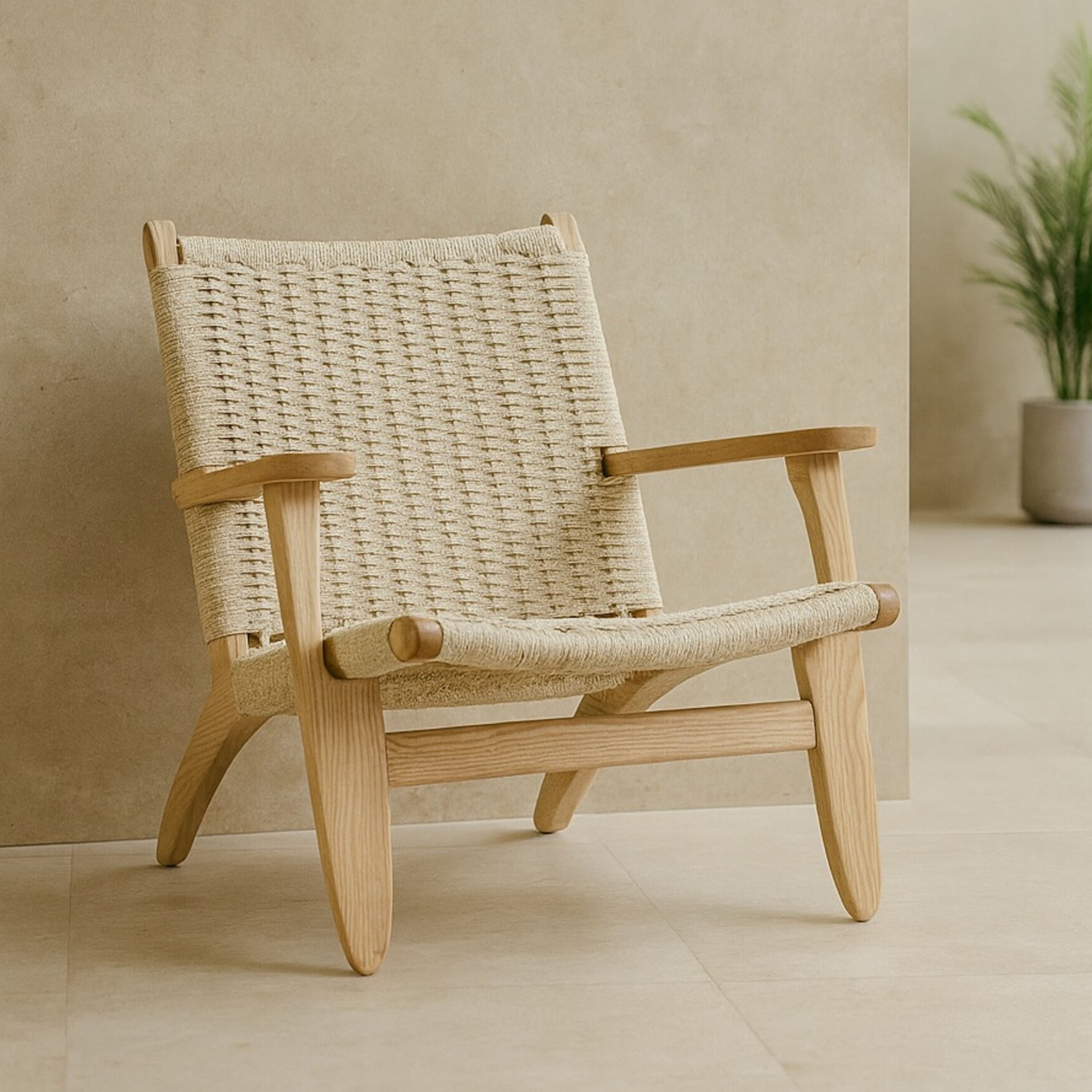 Venture Home Lazy Karmstol Whitewash/Beige