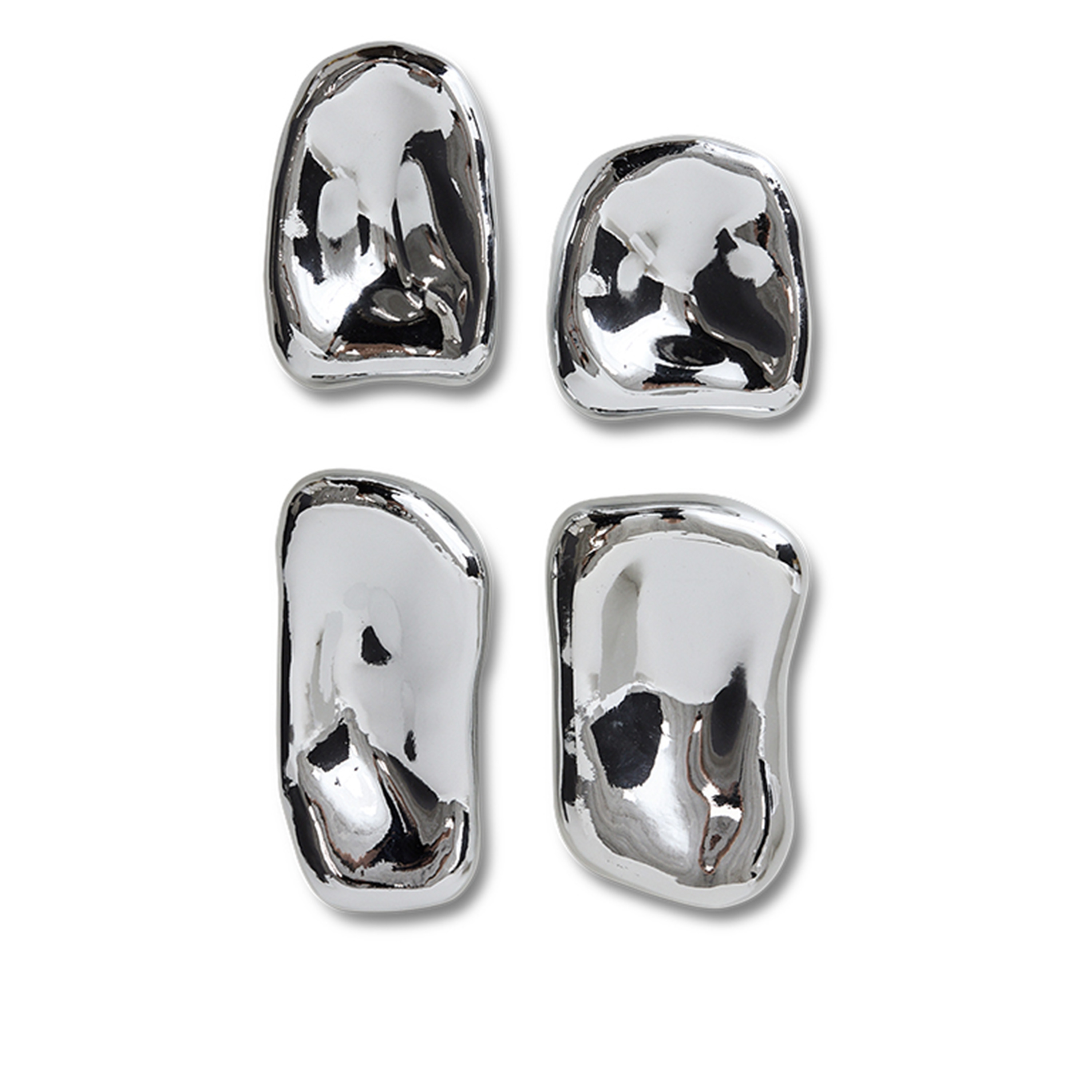Glasskulptur Chrome 4-pack