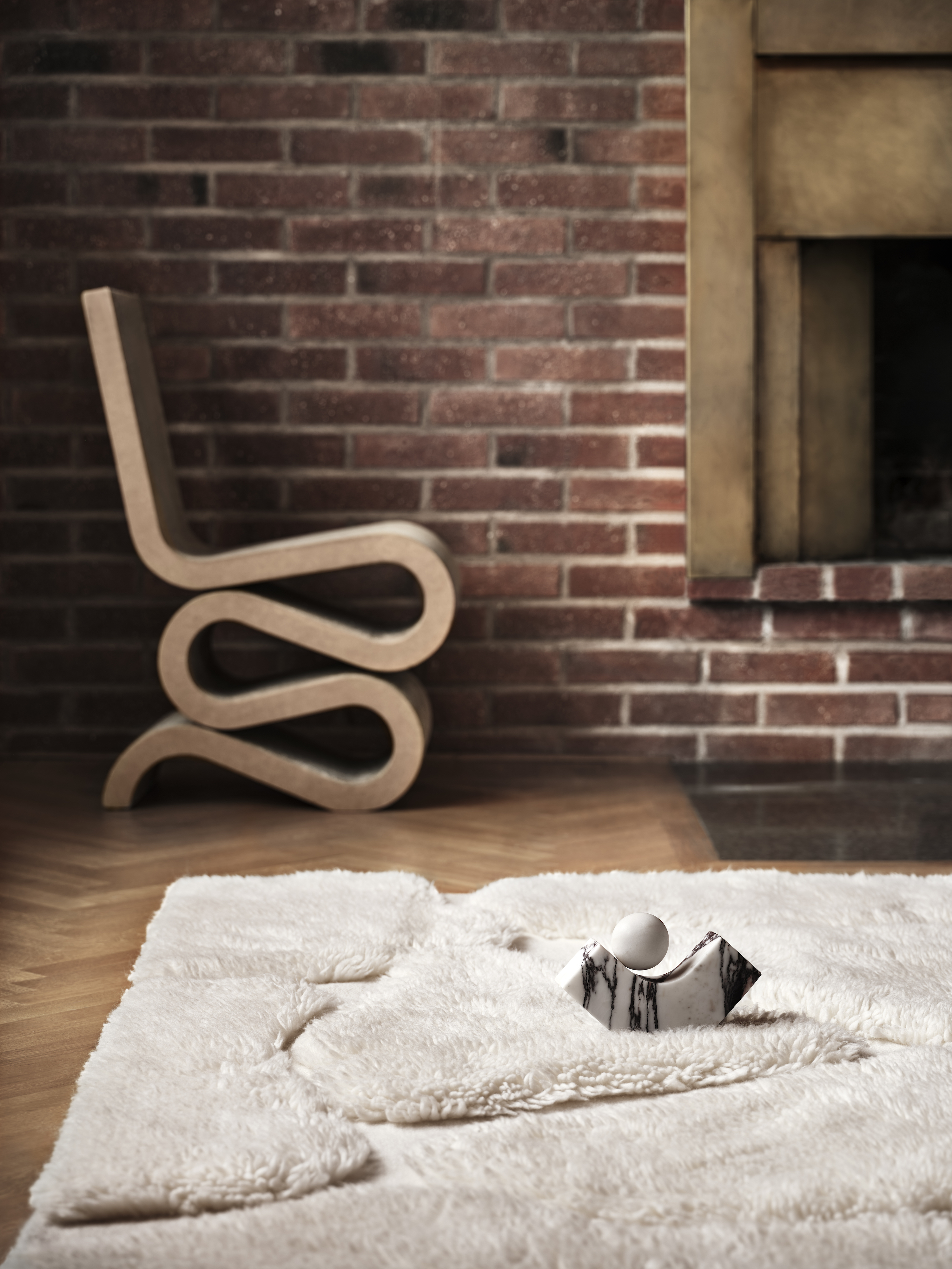 Tinted Kullin Ullteppich Offwhite 250x350