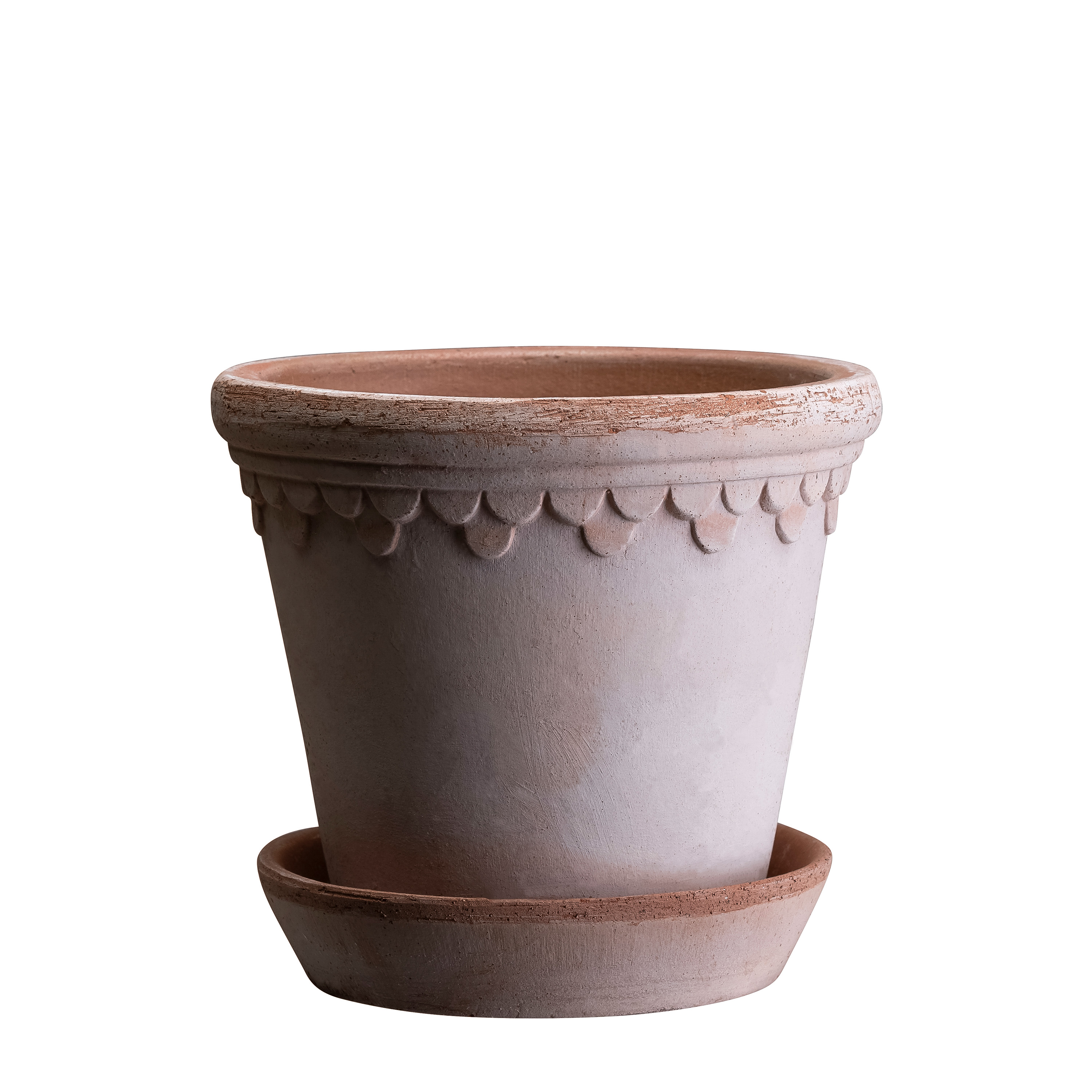 Københavner Kruka med fat Raw Rosa Terracotta Ø18