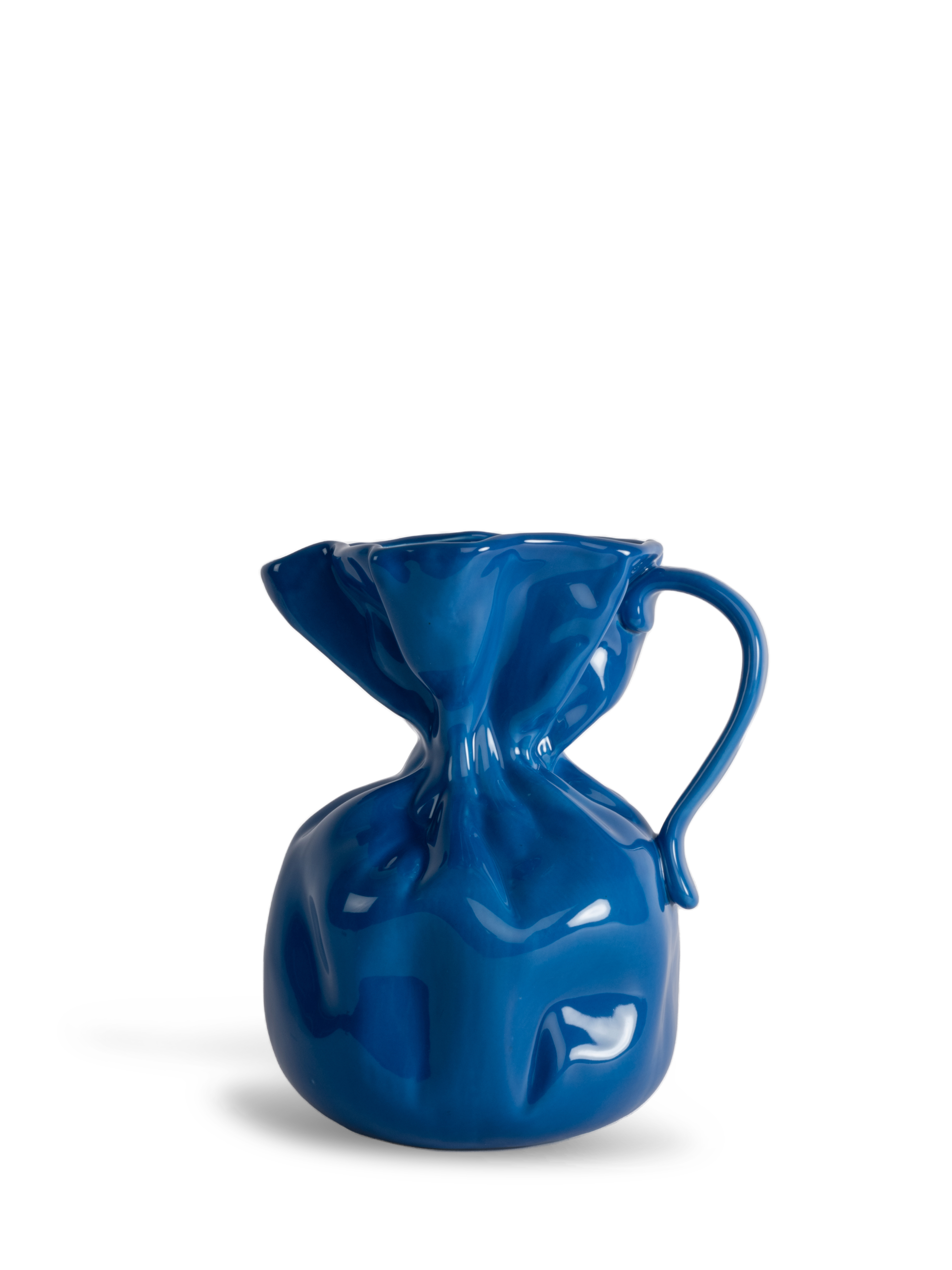 Byon - Crumple Vase/Kanne Blau 26cm