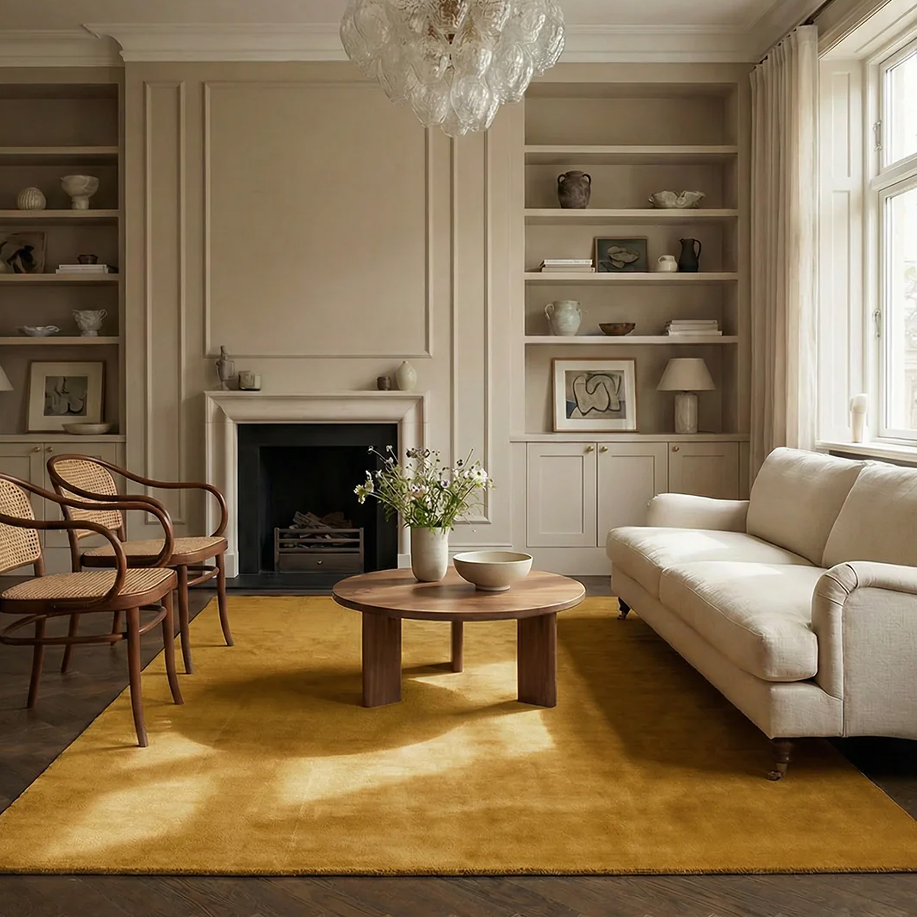 Classic Collection Solid Wollteppich Ockra 170x230