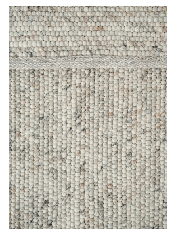 Linie Design Agner Runde Wollteppich Beige Ø170