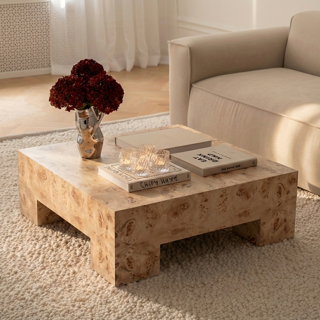 Sleepo Collection Chunky Couchtisch Pappel 90x90