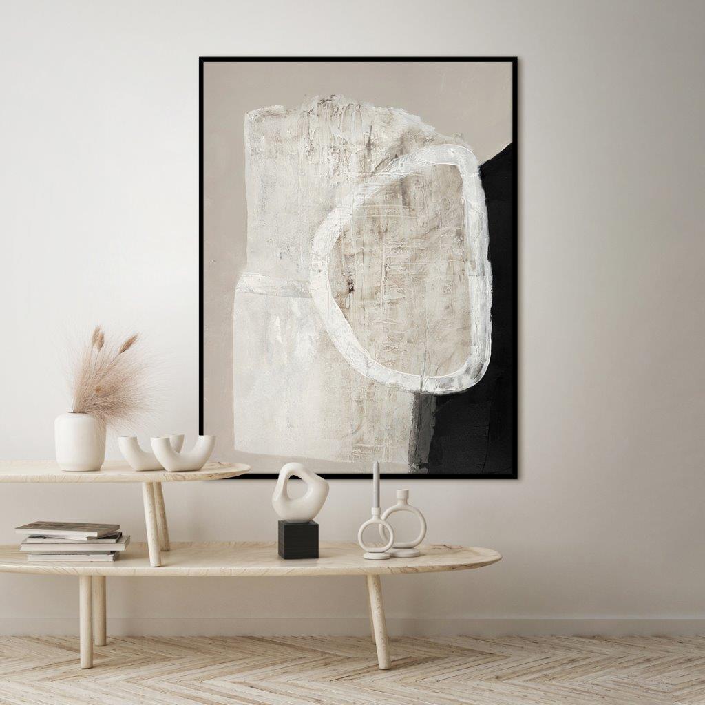 Malerifabrikken White Stone Taulu Black Frame 90x120cm