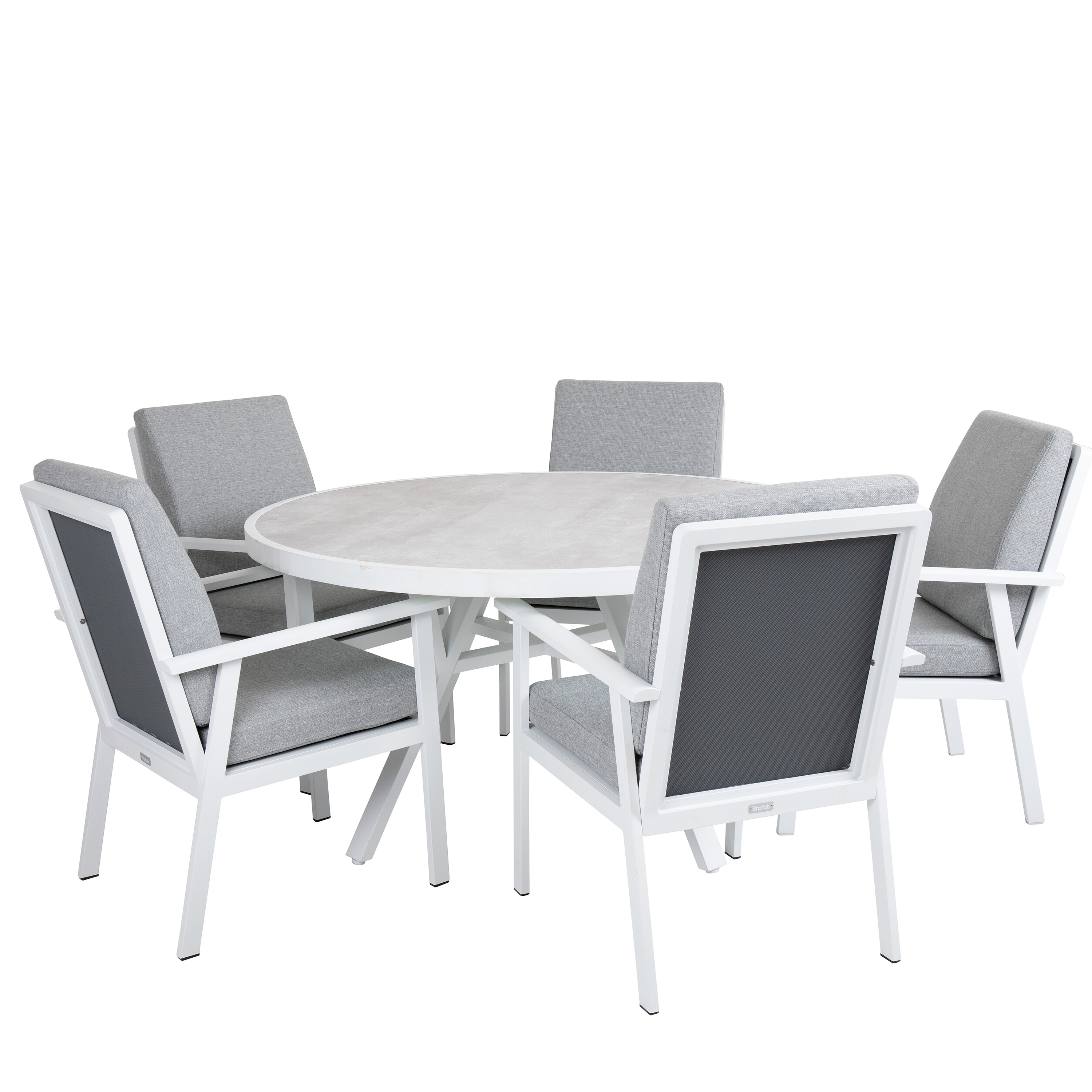 Brafab Samvaro Karmstol Vit/Pearl Grey