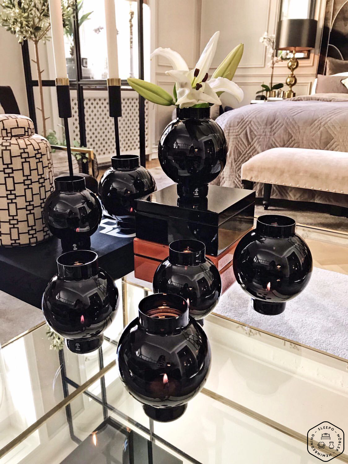 Skruf Tokyo Maljakko / Kynttilälyhty Musta 15cm