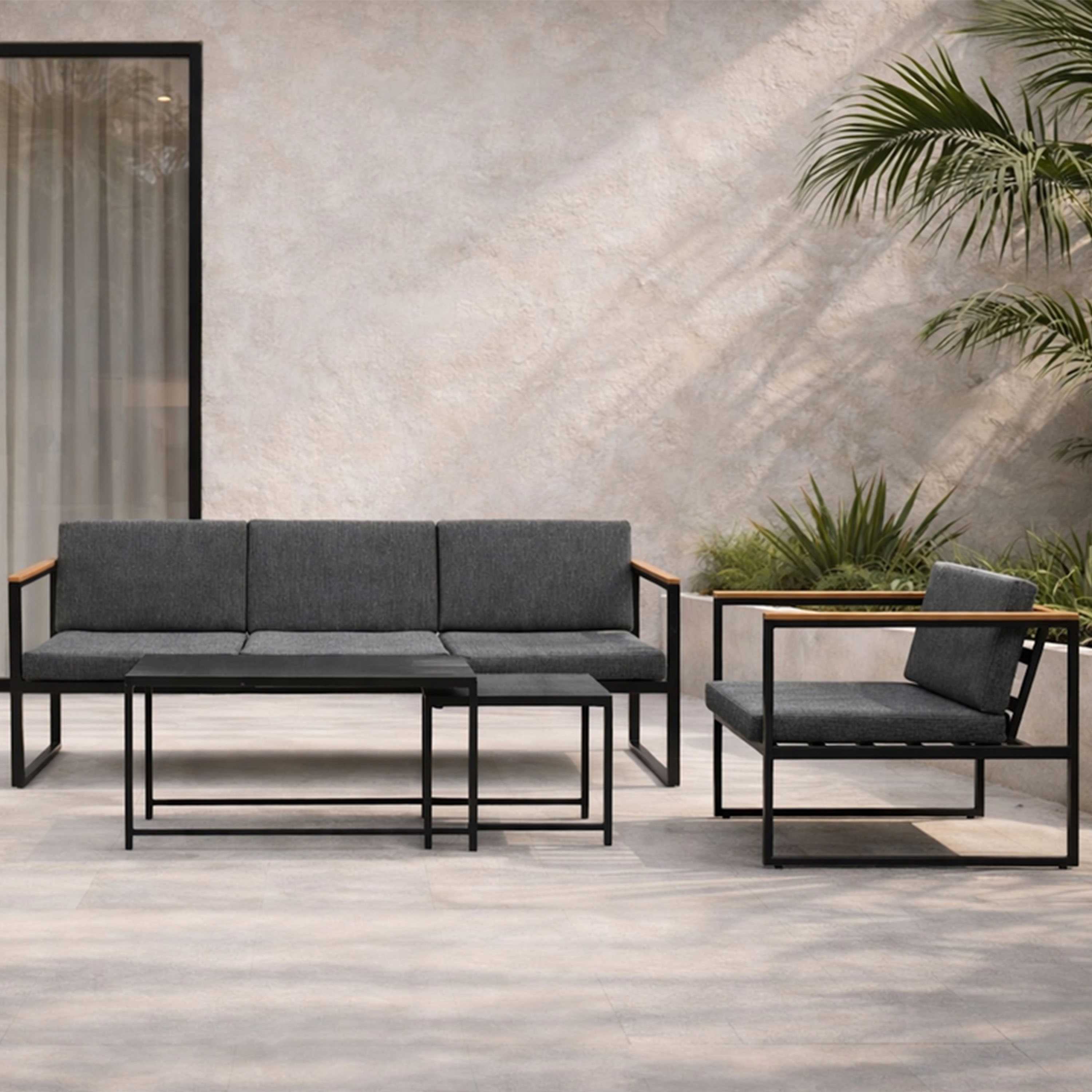 Venture Home Dakar Loungegrupp inkl Bord Grey/Black