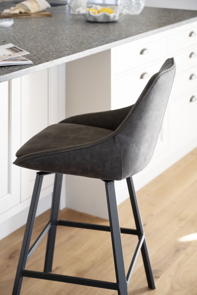 Rowico Home Alison Barstol Mörkgrå Microfiber/Svart