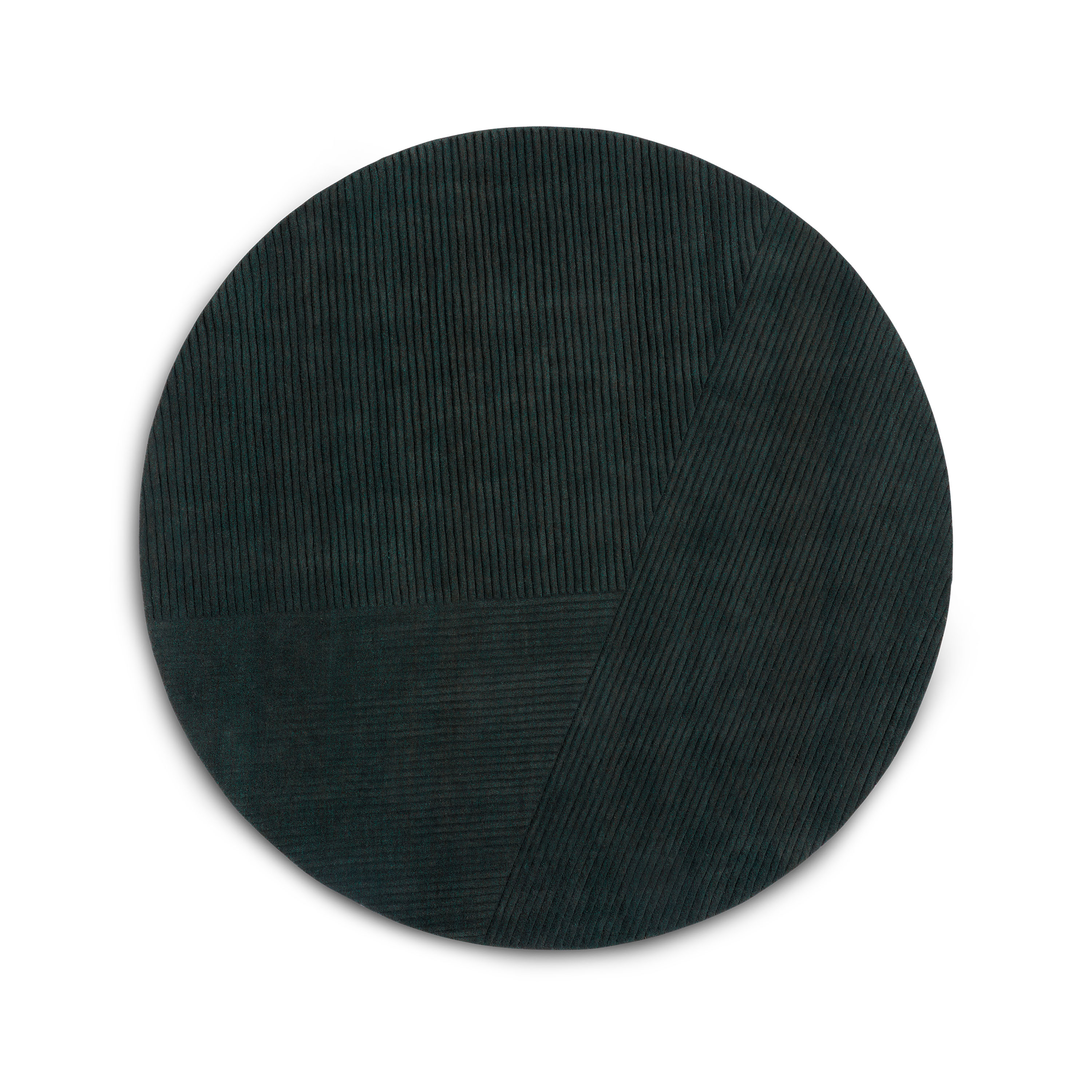 Row Rund Ullmatta Dark Green Ø200