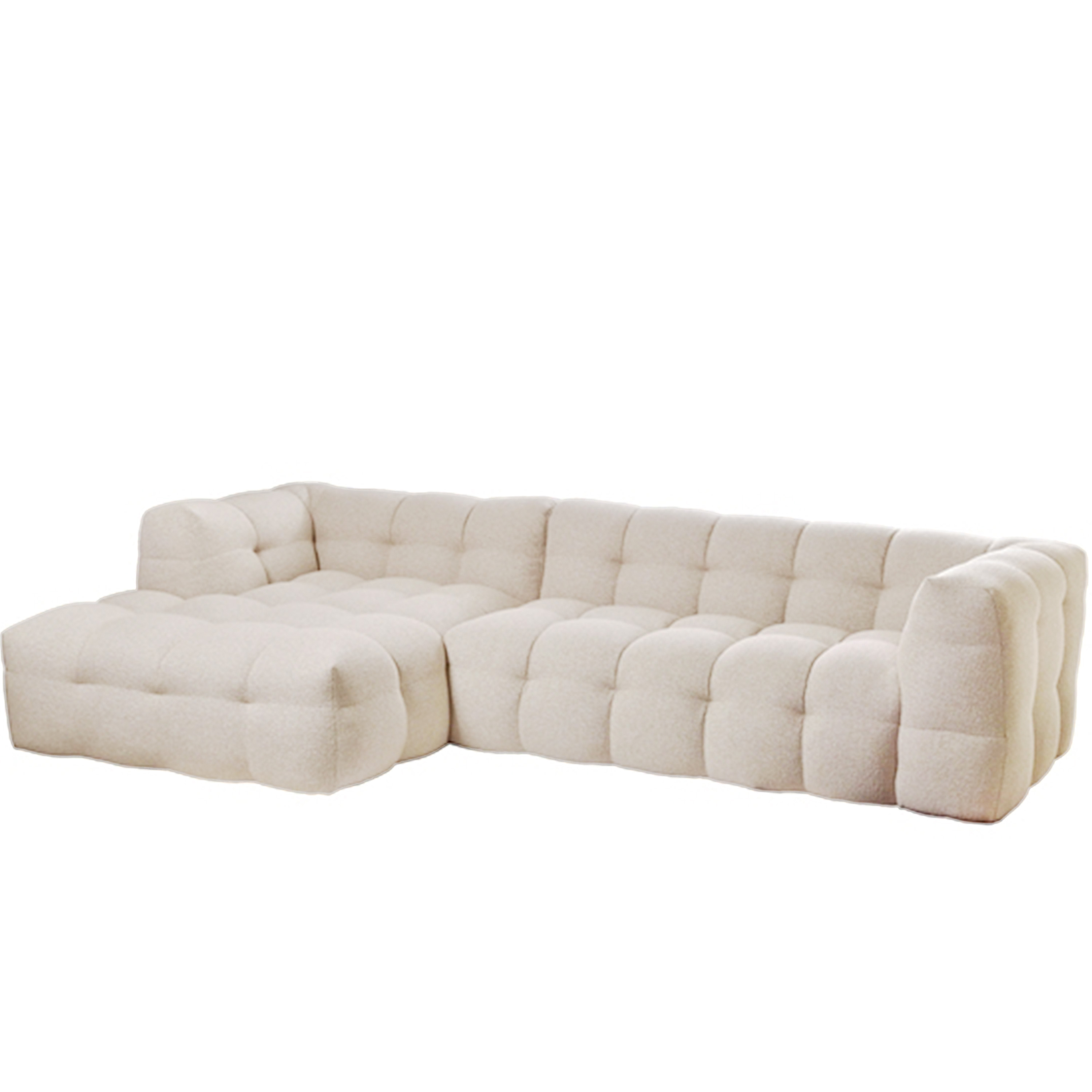 Billie Divansoffa Vänster Beige Bouclé