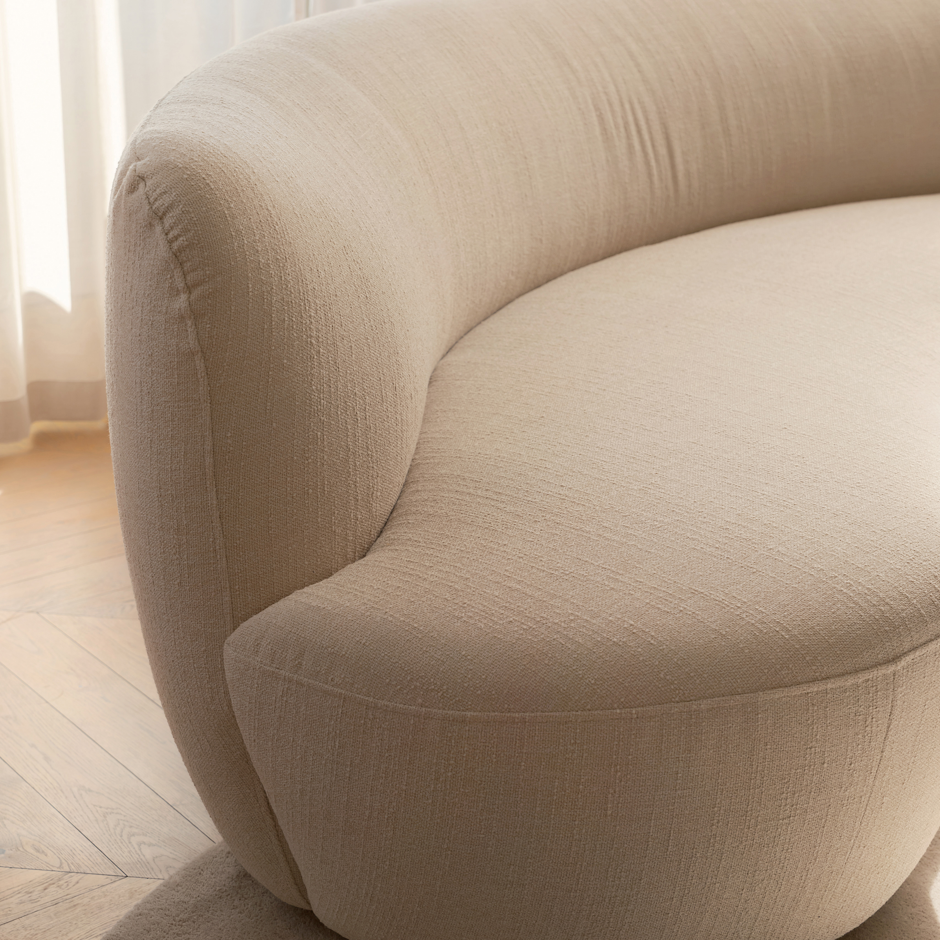 Sleepo Collection Moon 3-sits Soffa Bouclé Beige 190cm