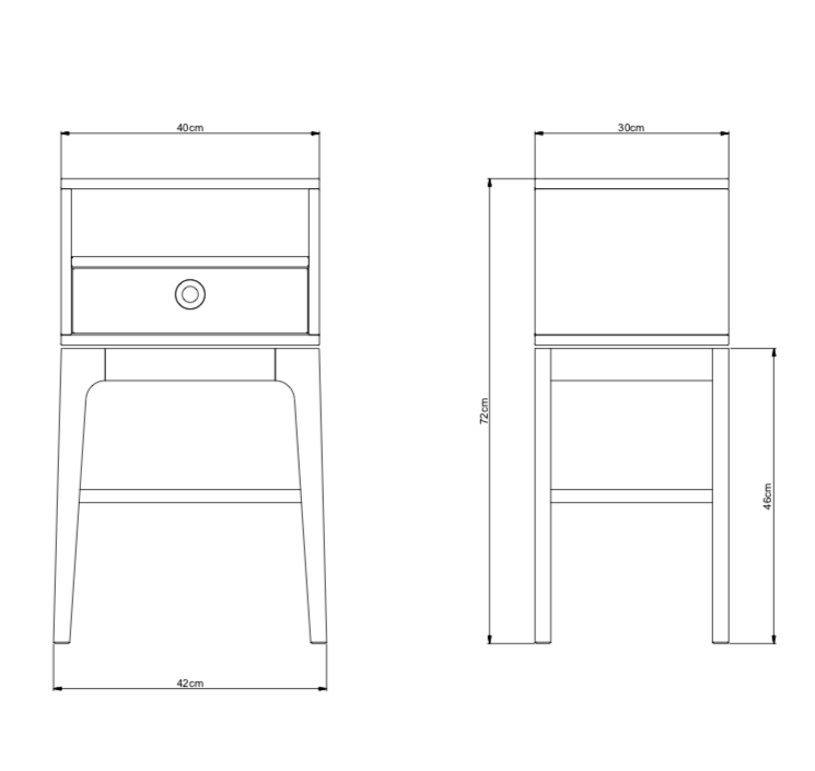 Mavis Höllviken Sängbord Höga Ben