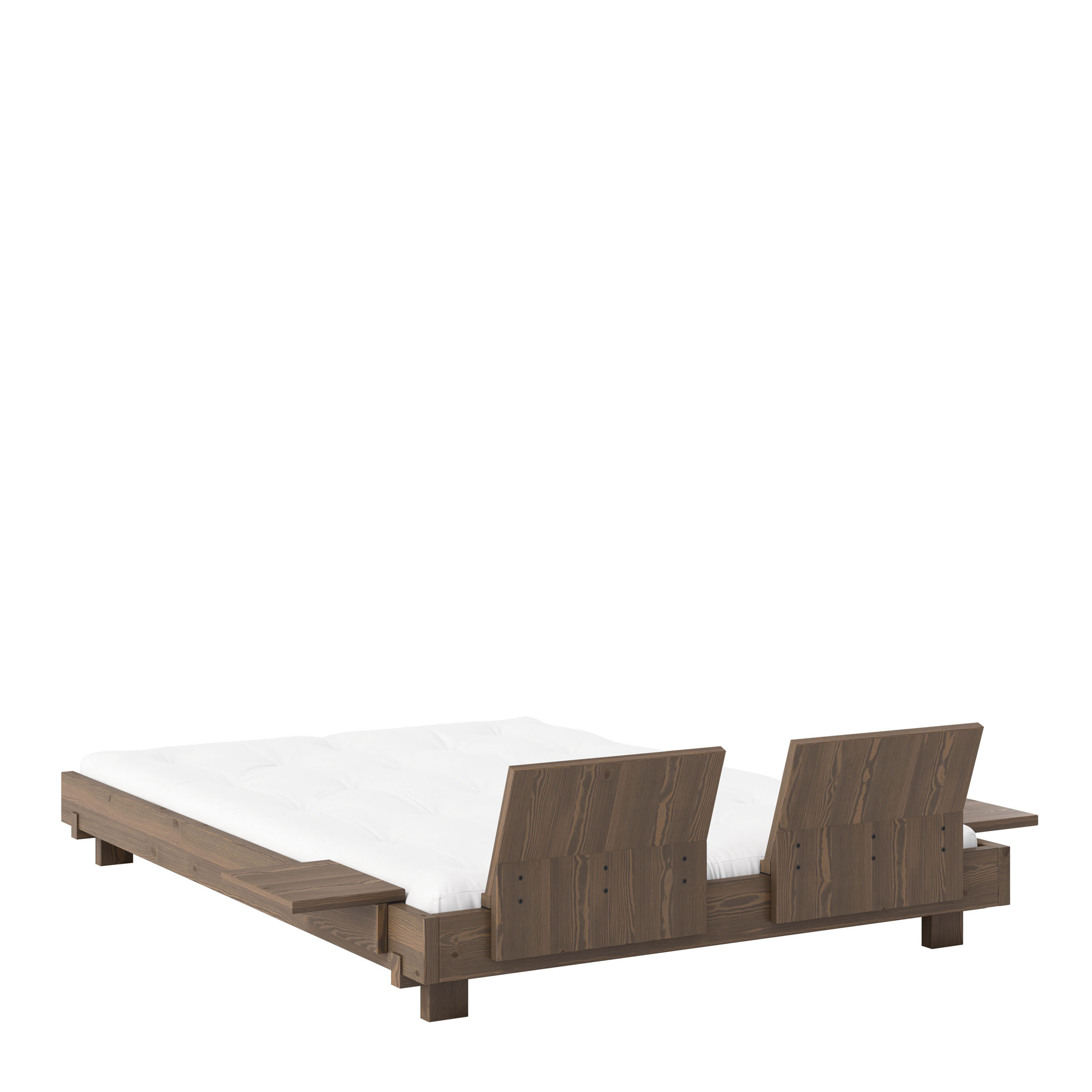 Karup Design Social Bettgestell Carob Brown 140 cm inkl. 2 Rückenlehnen/Beistelltische