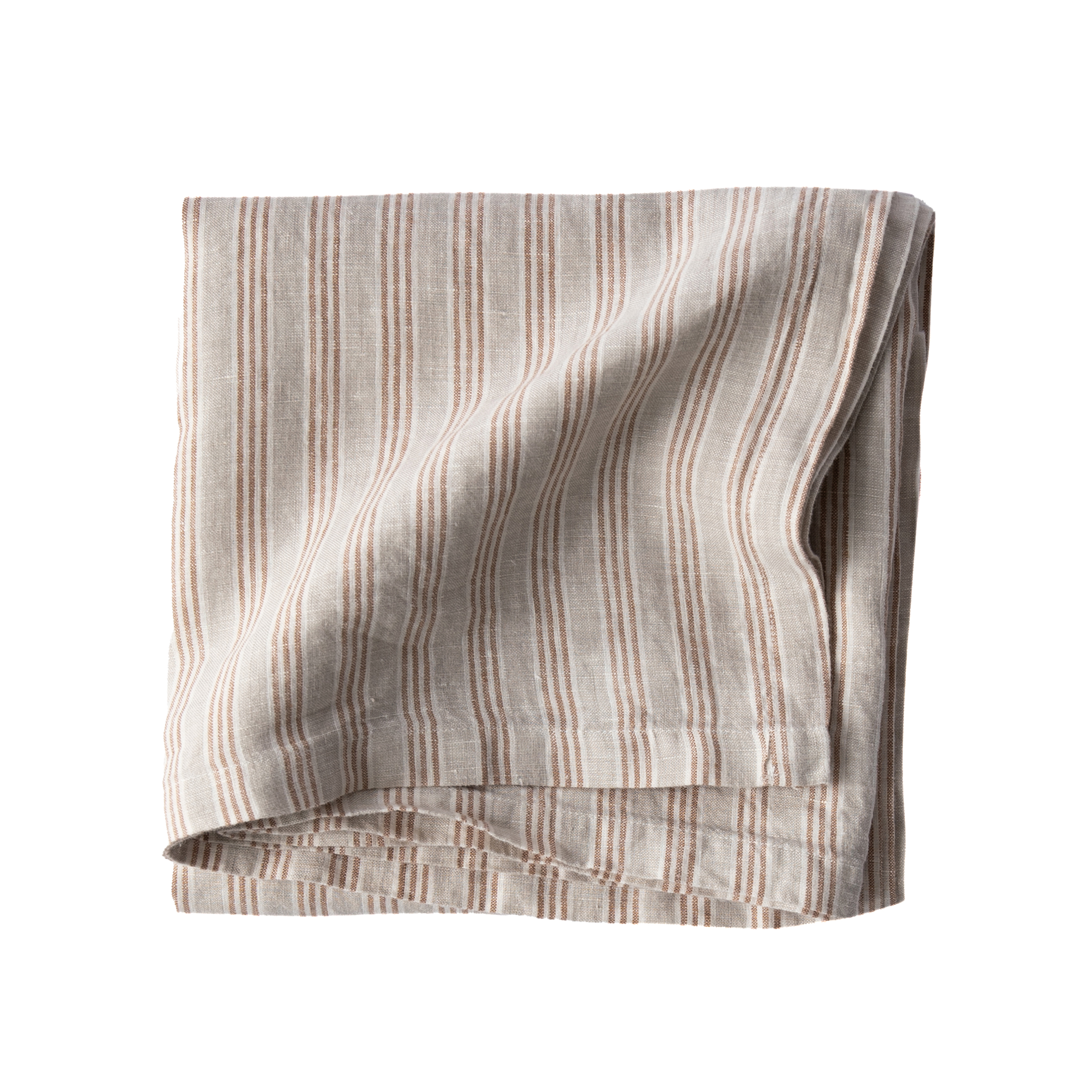 Tell me more - Duk Linne Hazelnut Stripe 175x175 - Beige