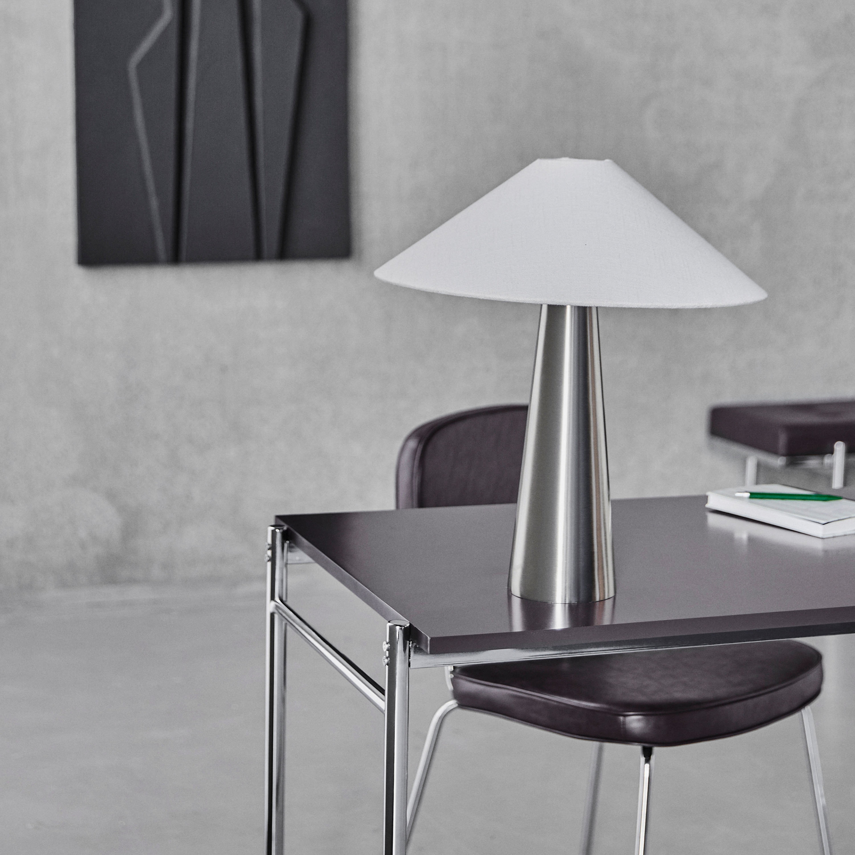 House Doctor Soffi Bordslampa Brushed Silver/Off-White 48cm