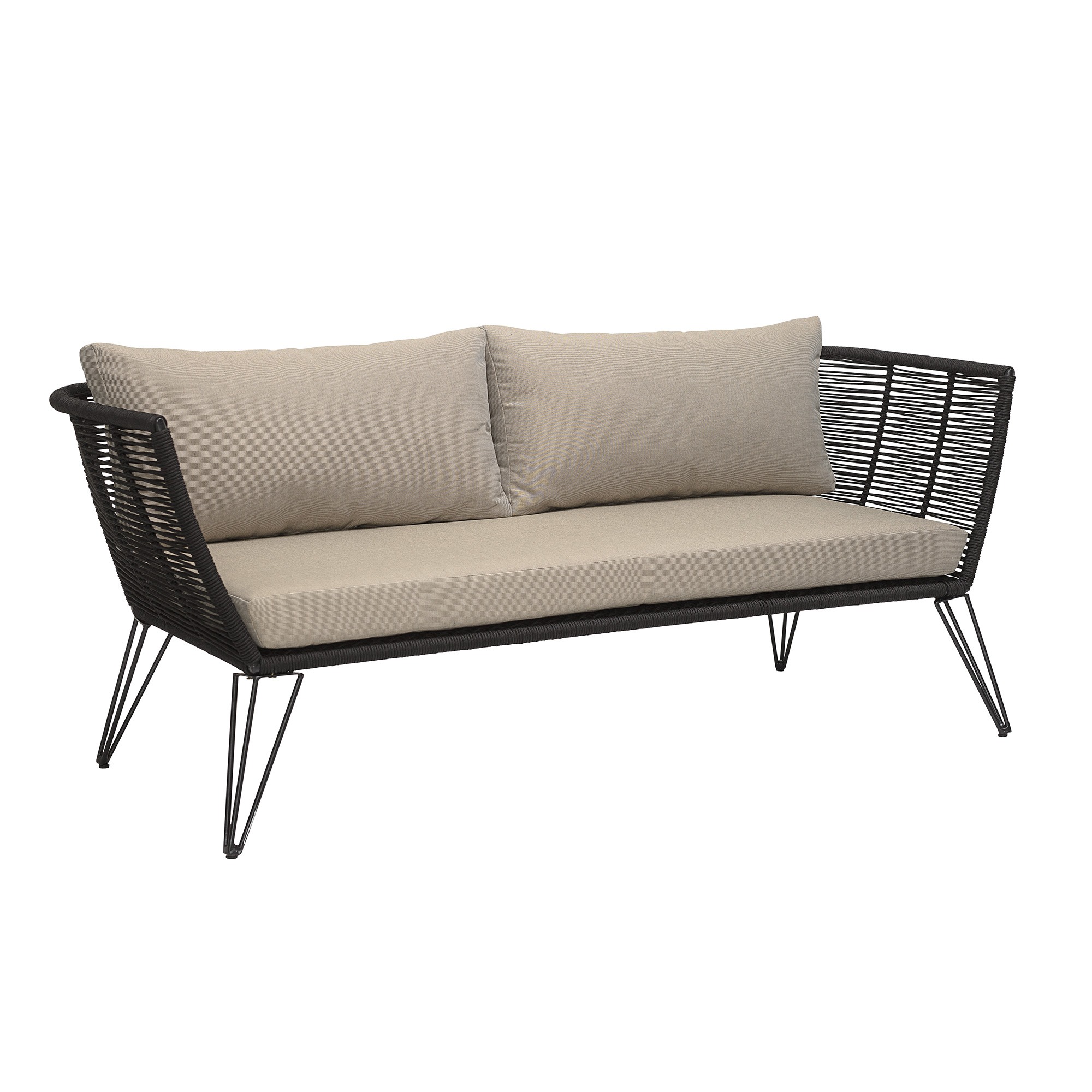 Mundo Loungesohva Musta/Luonnonväri 175 cm