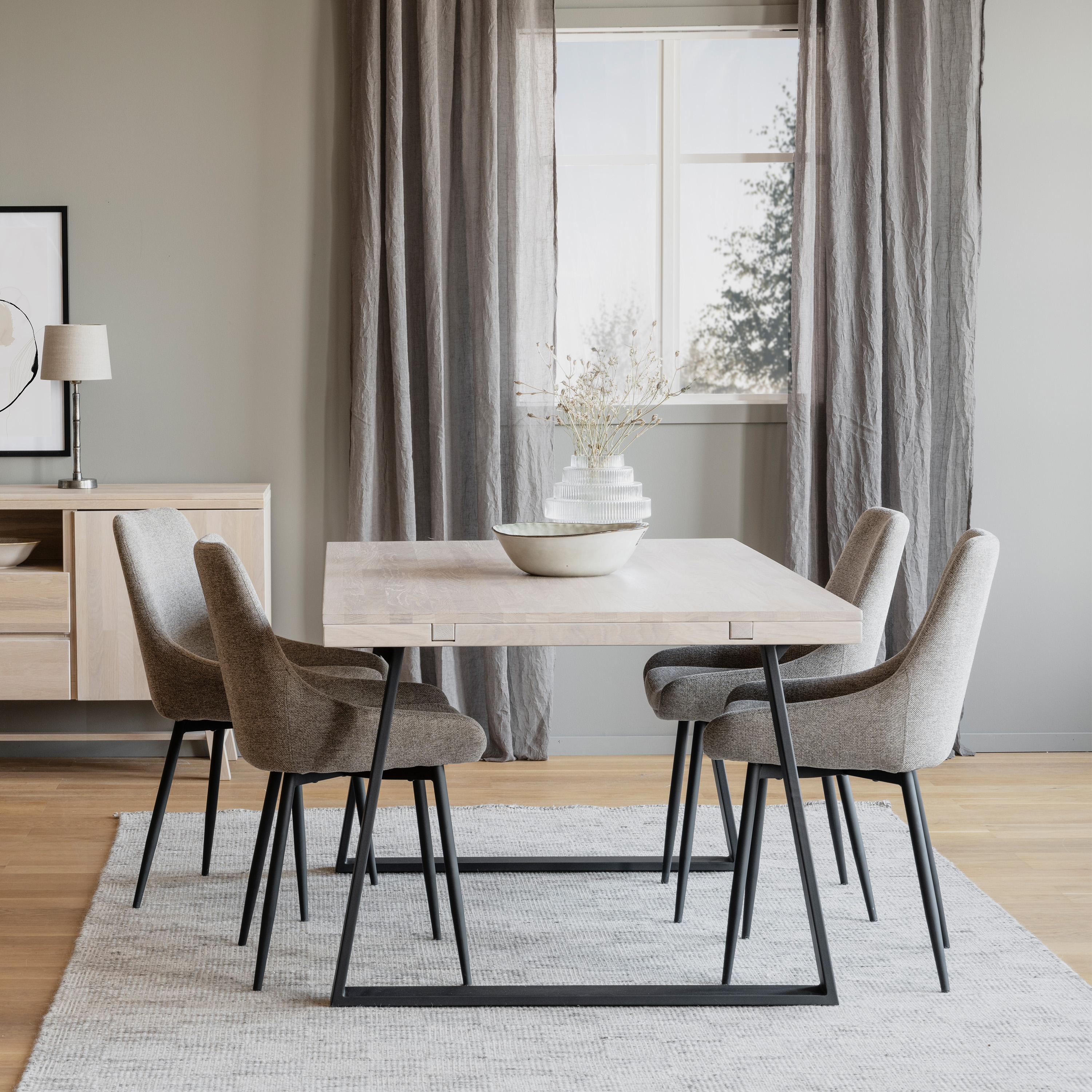 Rowico Home Brooklyn Matbord U-ben Vitpigmenterad Ek 220cm