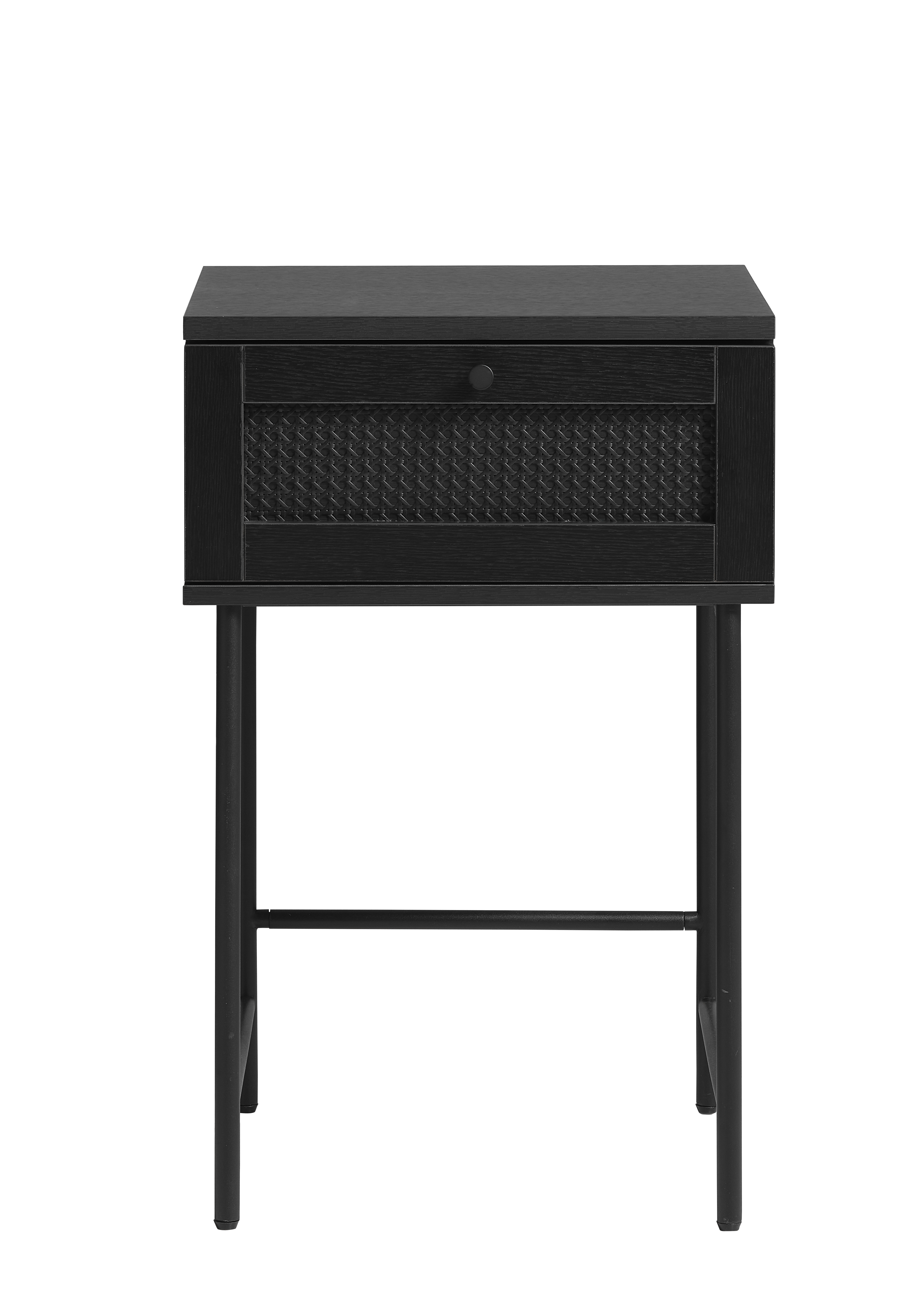Nordic Home - Elin Yöpöytä Black 70cm Puu - Ekmelamin, Polyrotting, Metall - Yöpöydät