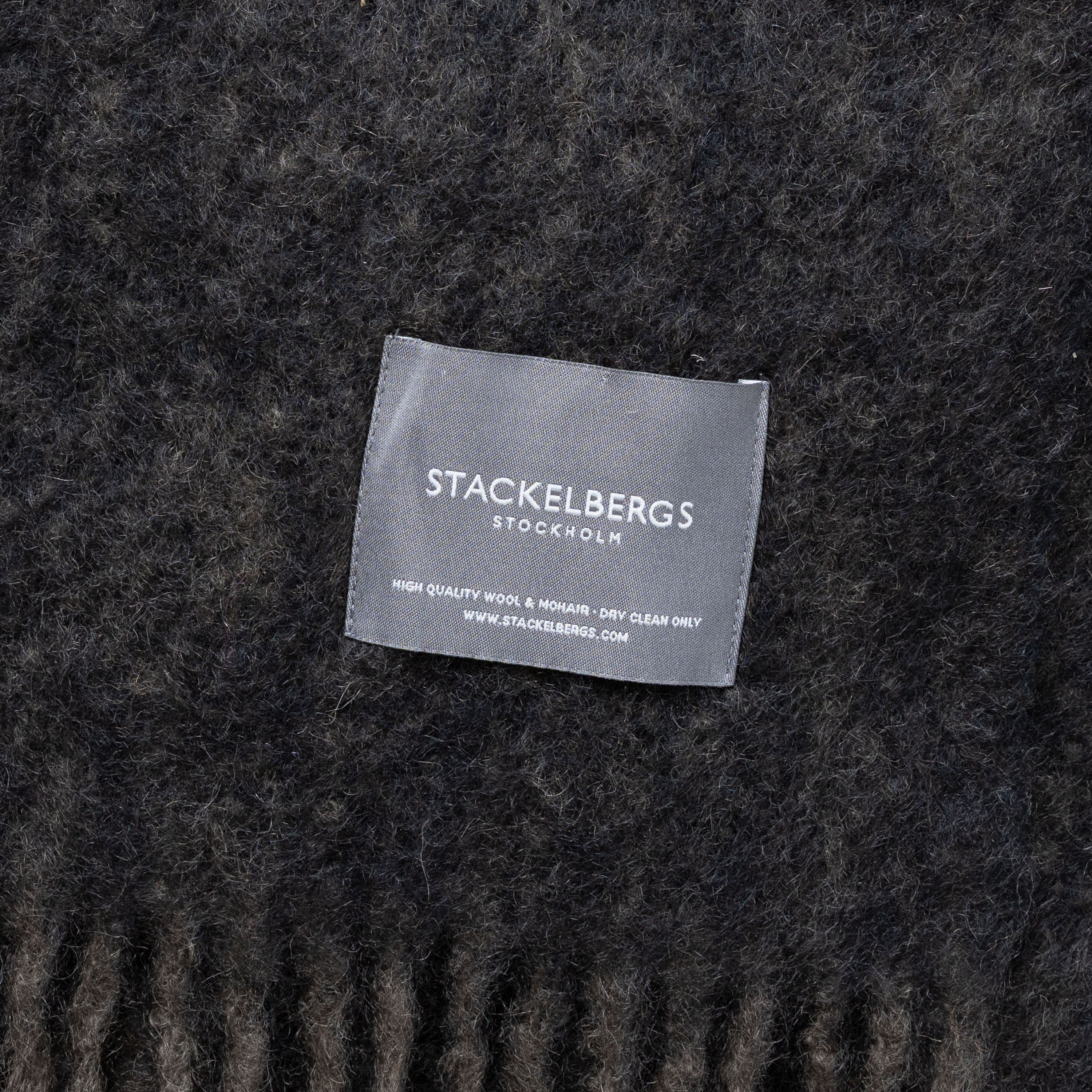 Stackelbergs Mohair Pläd Charcoal &amp; Black Melange