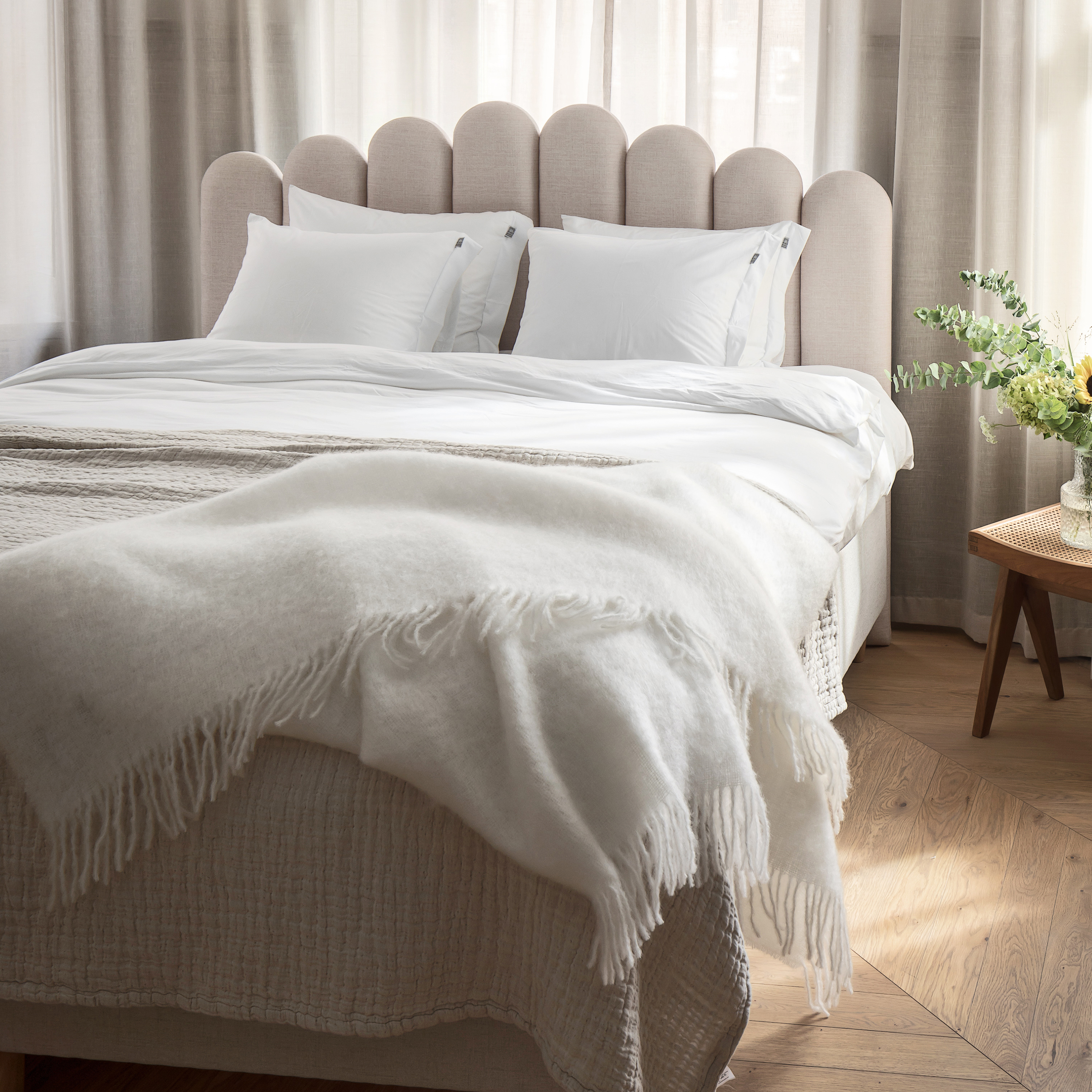 Stackelbergs Mohair Pläd Bright White