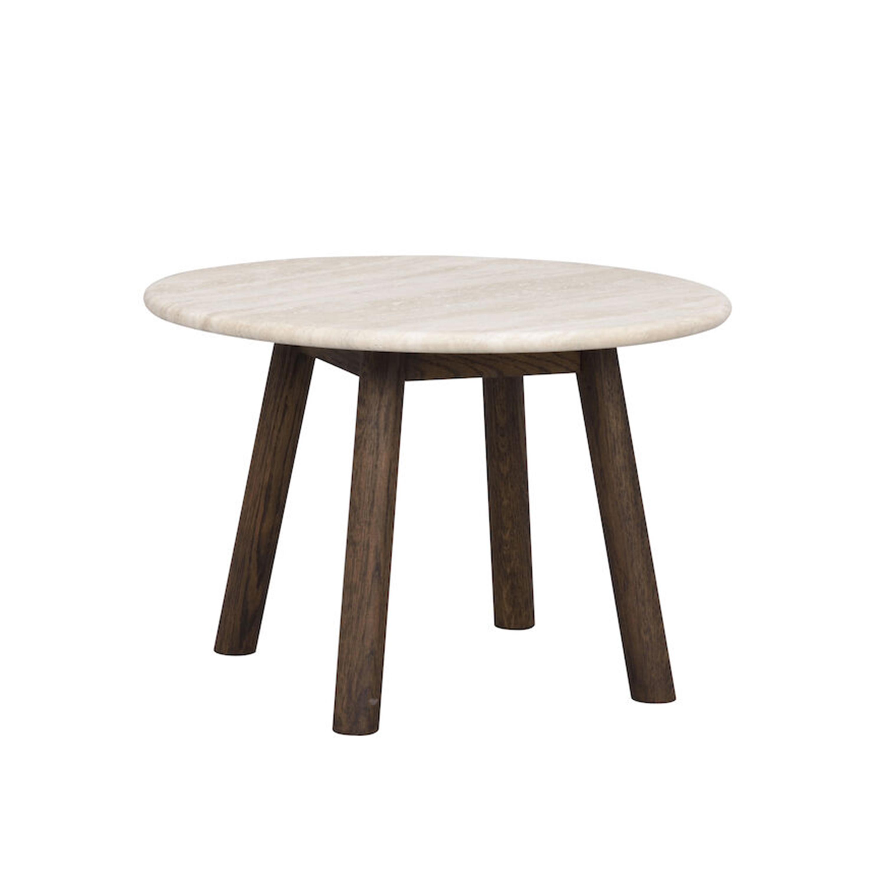 Rowico Home Taransay Soffbord Beige Travertin/Brun Ek Ø60