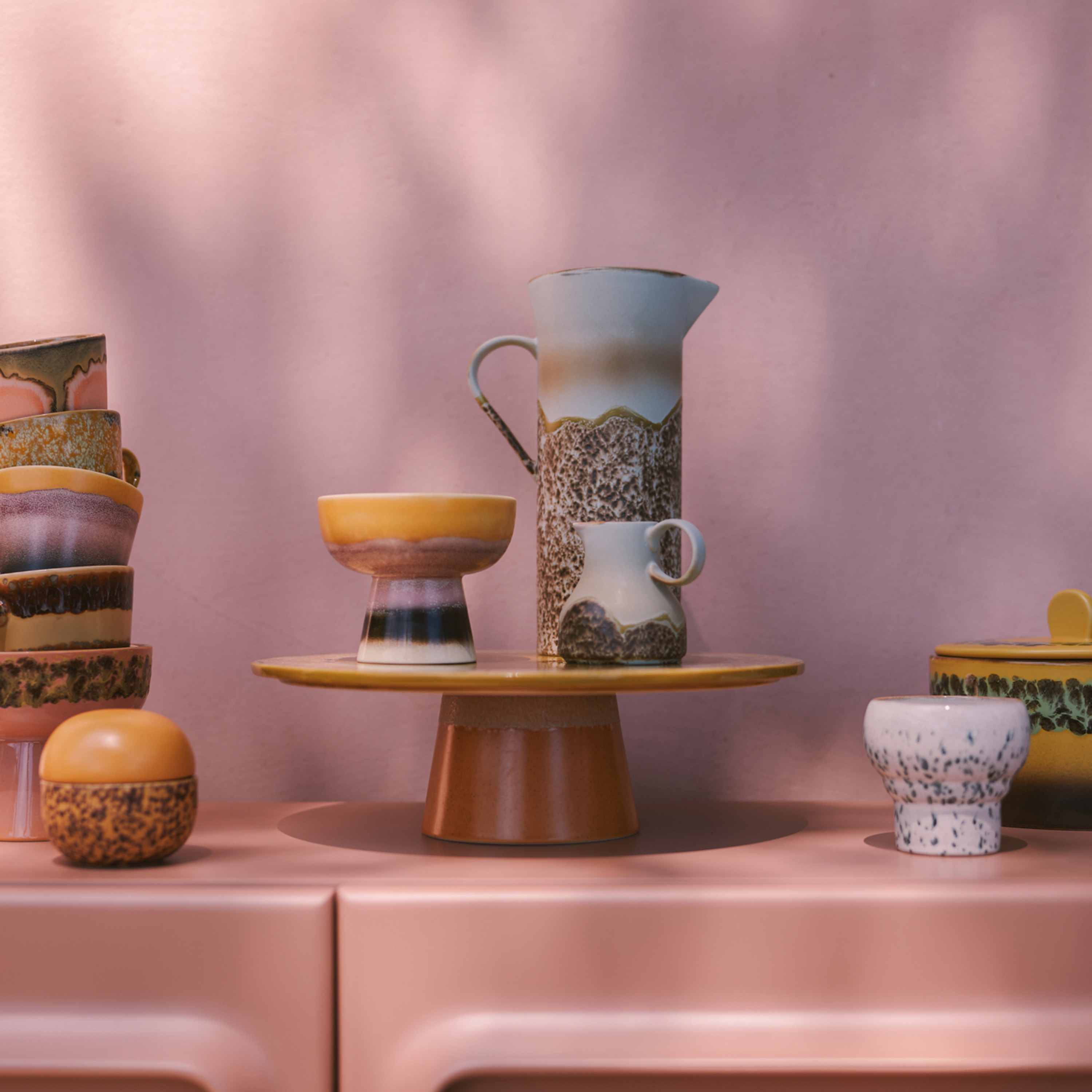 HKliving 70s Ceramics Kanne Shell 120cl