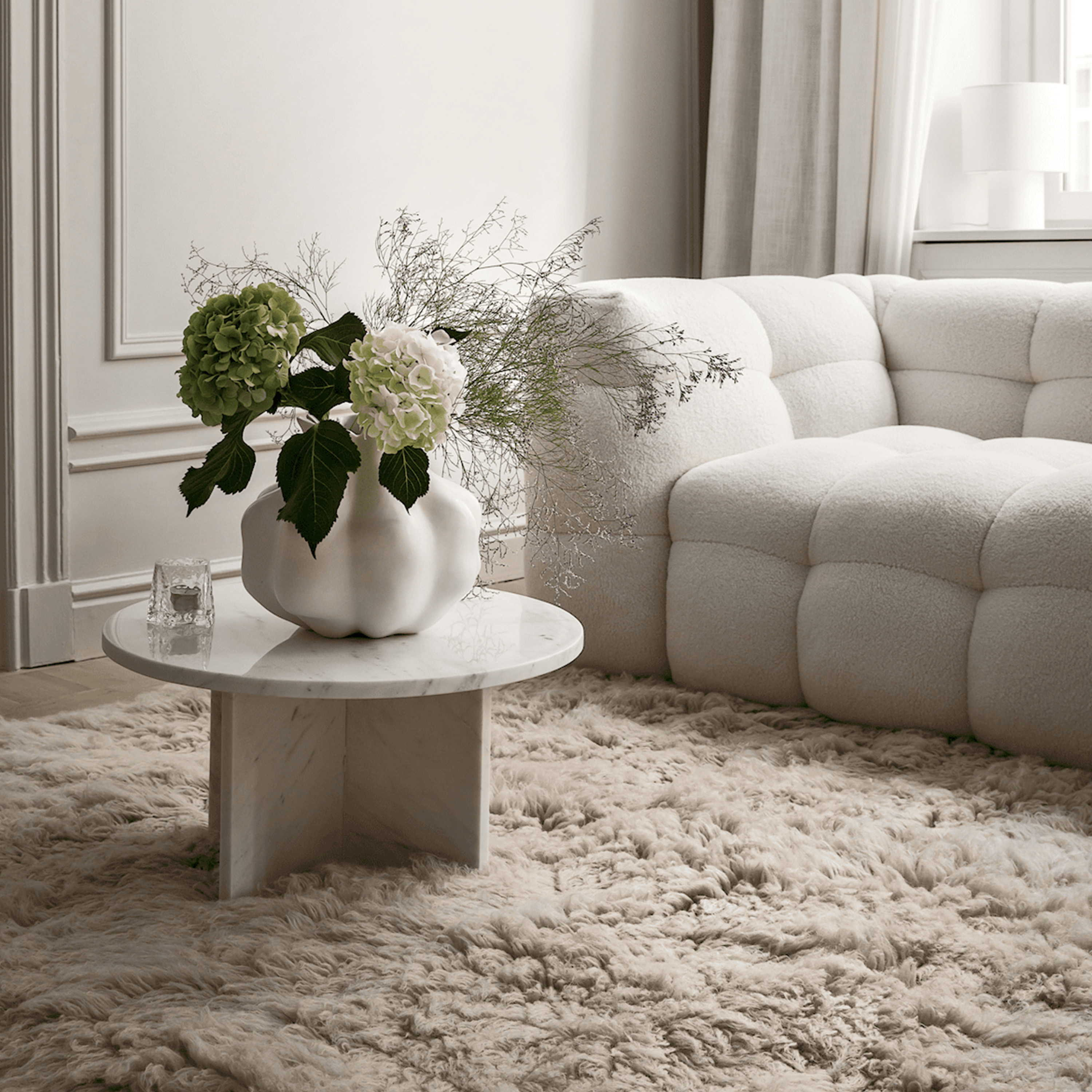 Sleepo Collection Fluffy Flokati Matta Greige 300x400