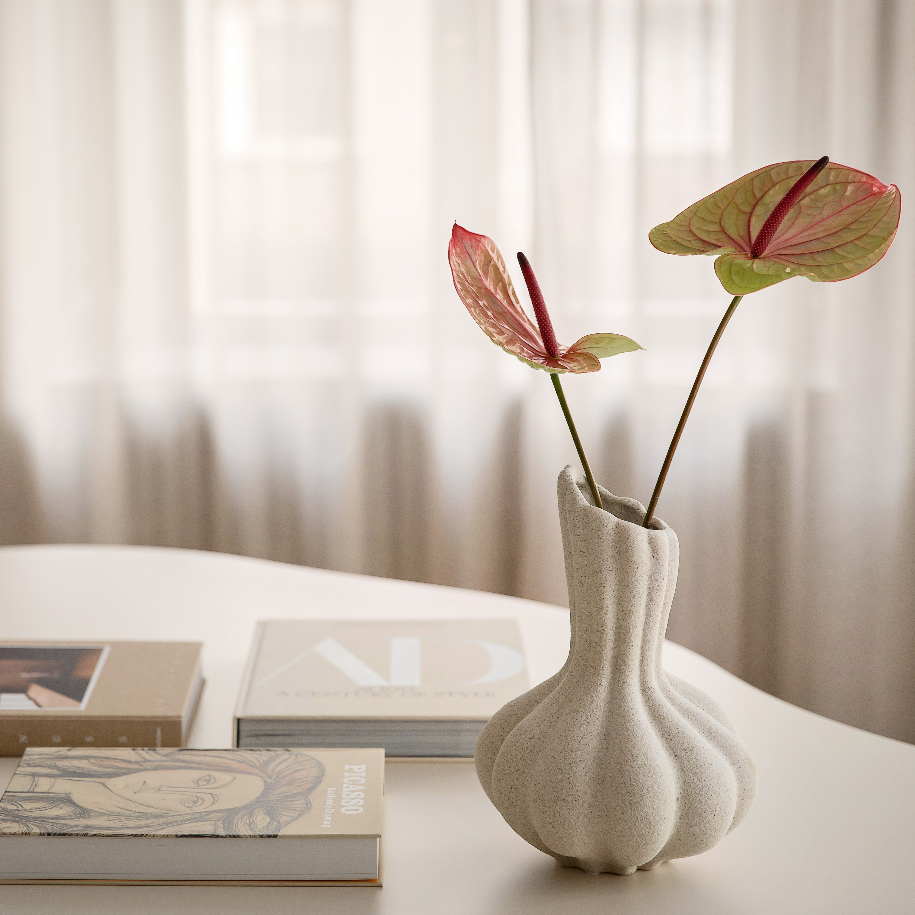 Sleepo Collection Dahlia Maljakko White Melange 30cm