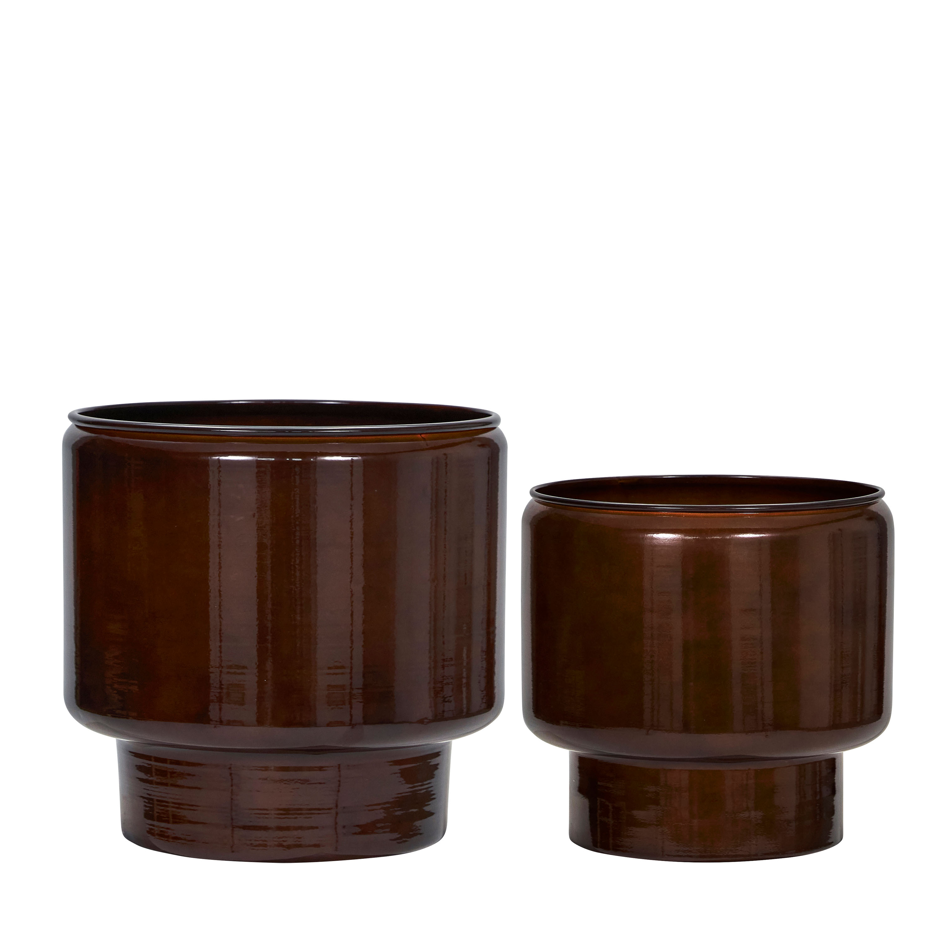 House Doctor - Pile Blumentopf Braun 2er-Set - Töpfe