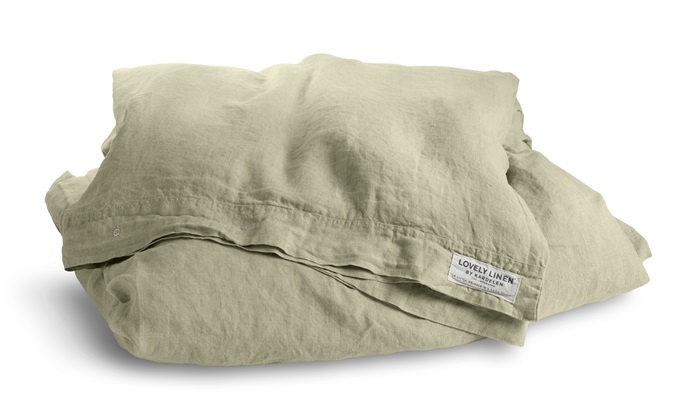 Lovely Linen - Misty Påslakan Linne Harmony Dubbel - Grön