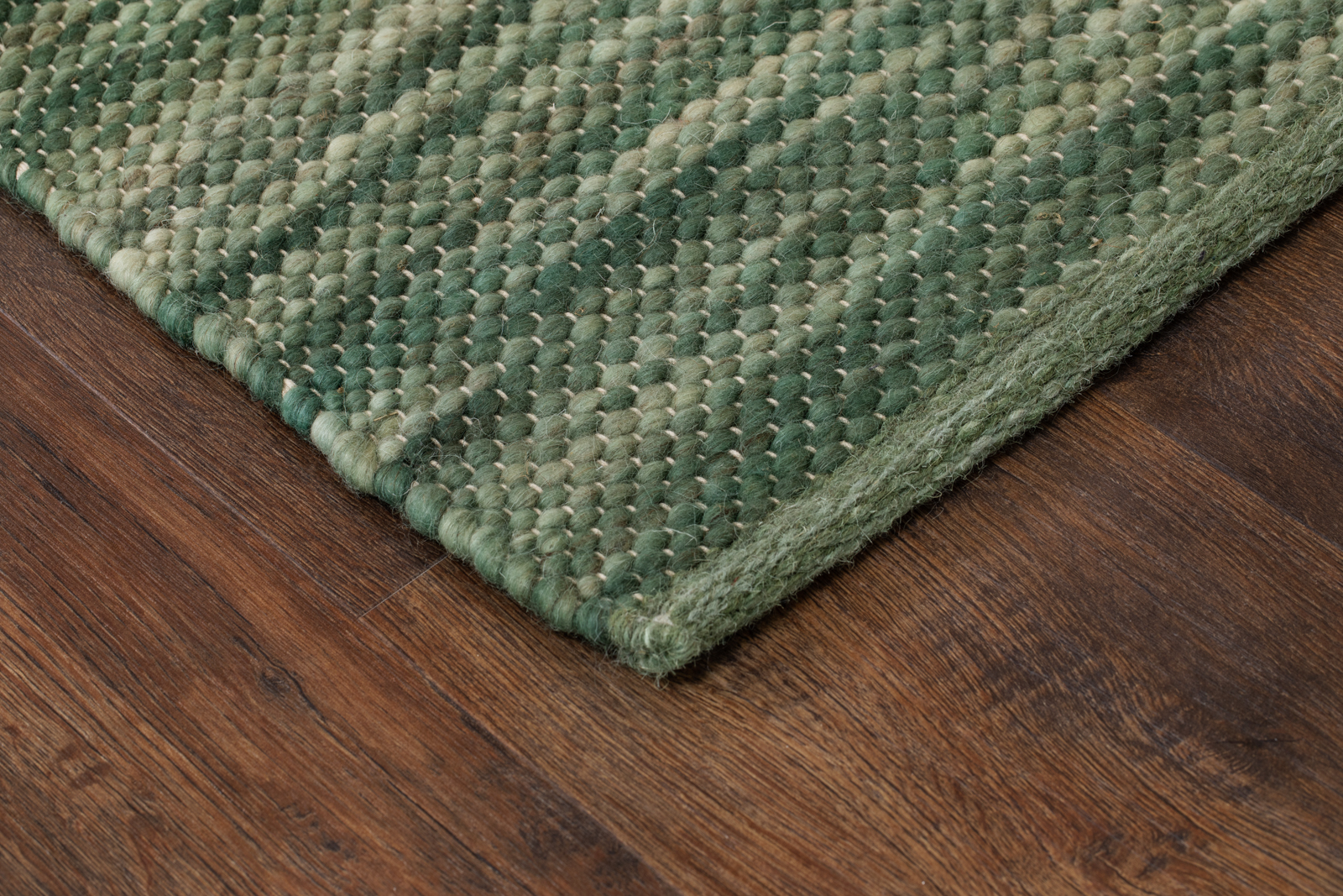 KM Carpets Hanoi Ull Gångmatta Grönmelange 75x150