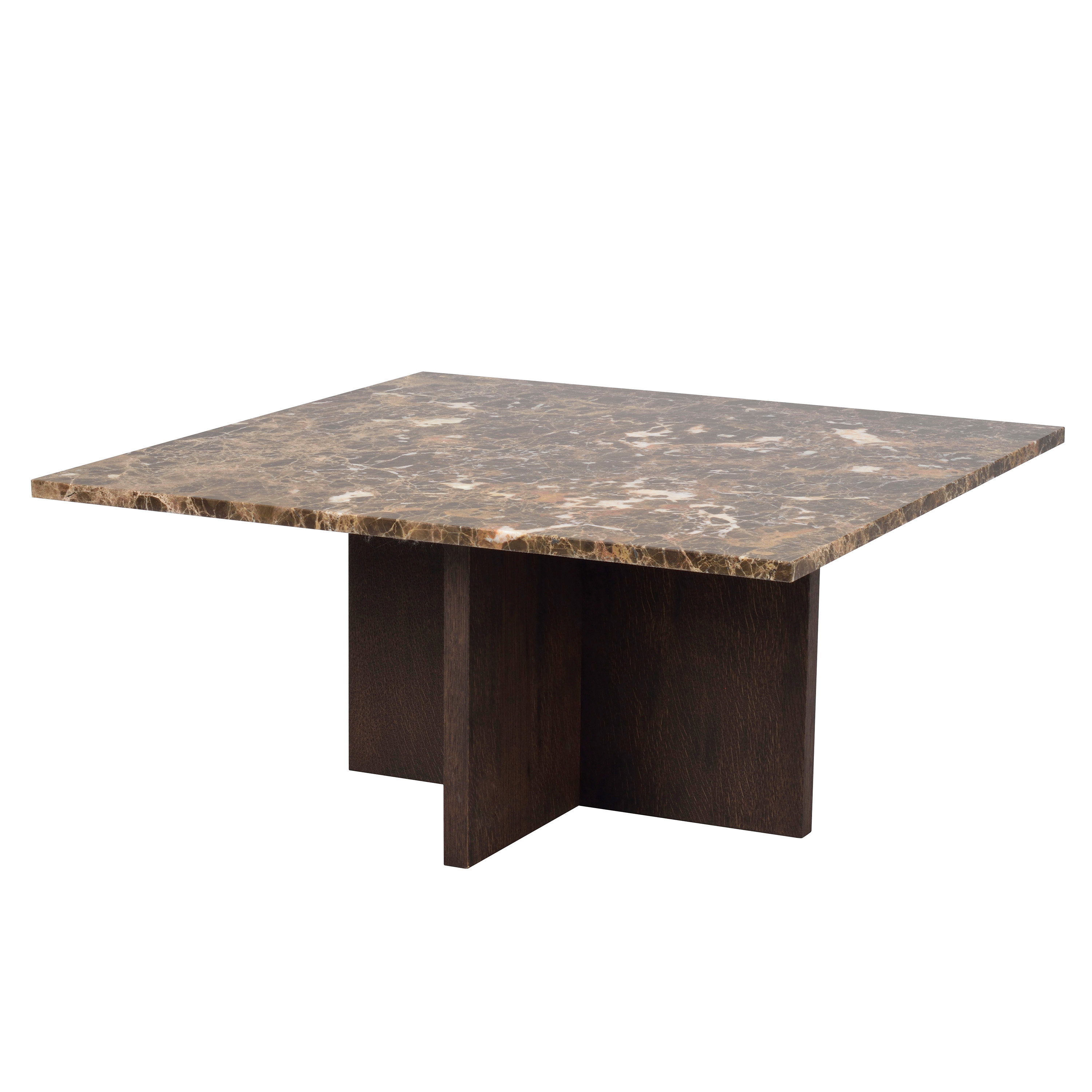 Rowico Home Brooksville Soffbord Brun Marmor/Ek 90x90