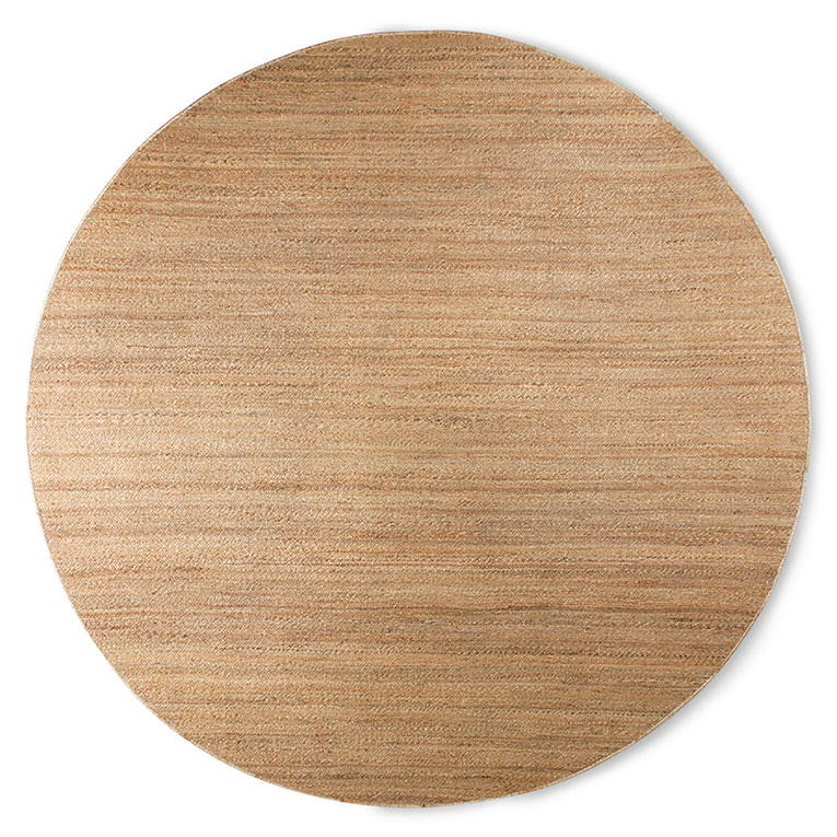 HKliving - Cikoria Teppich Natur Ø250 - Beige - Jute- & Sisalteppiche