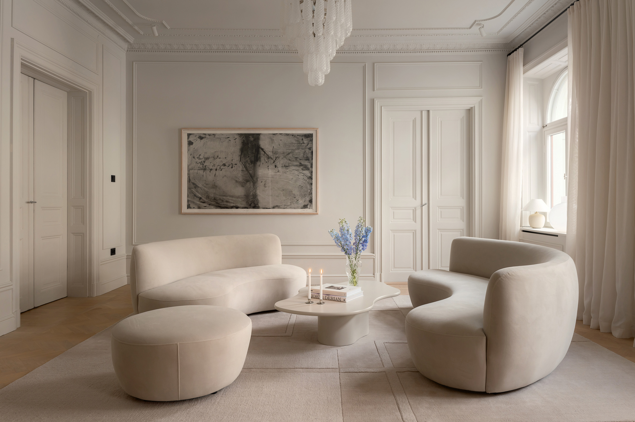 Sleepo Collection Moon 3-seters Sofa Fløyel Greige 190cm