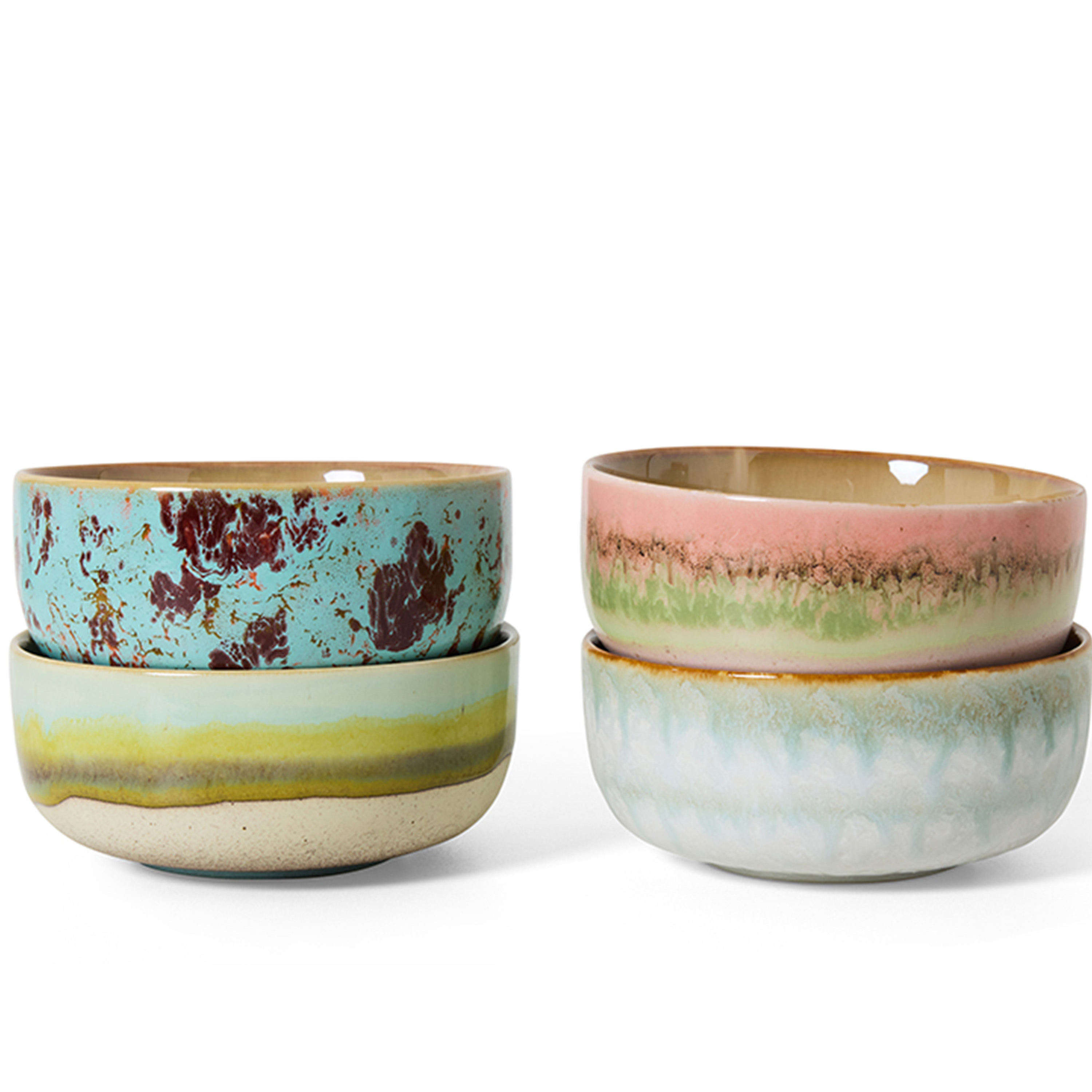 HKliving 70s Ceramics Dessertskål Impression 4-pakning