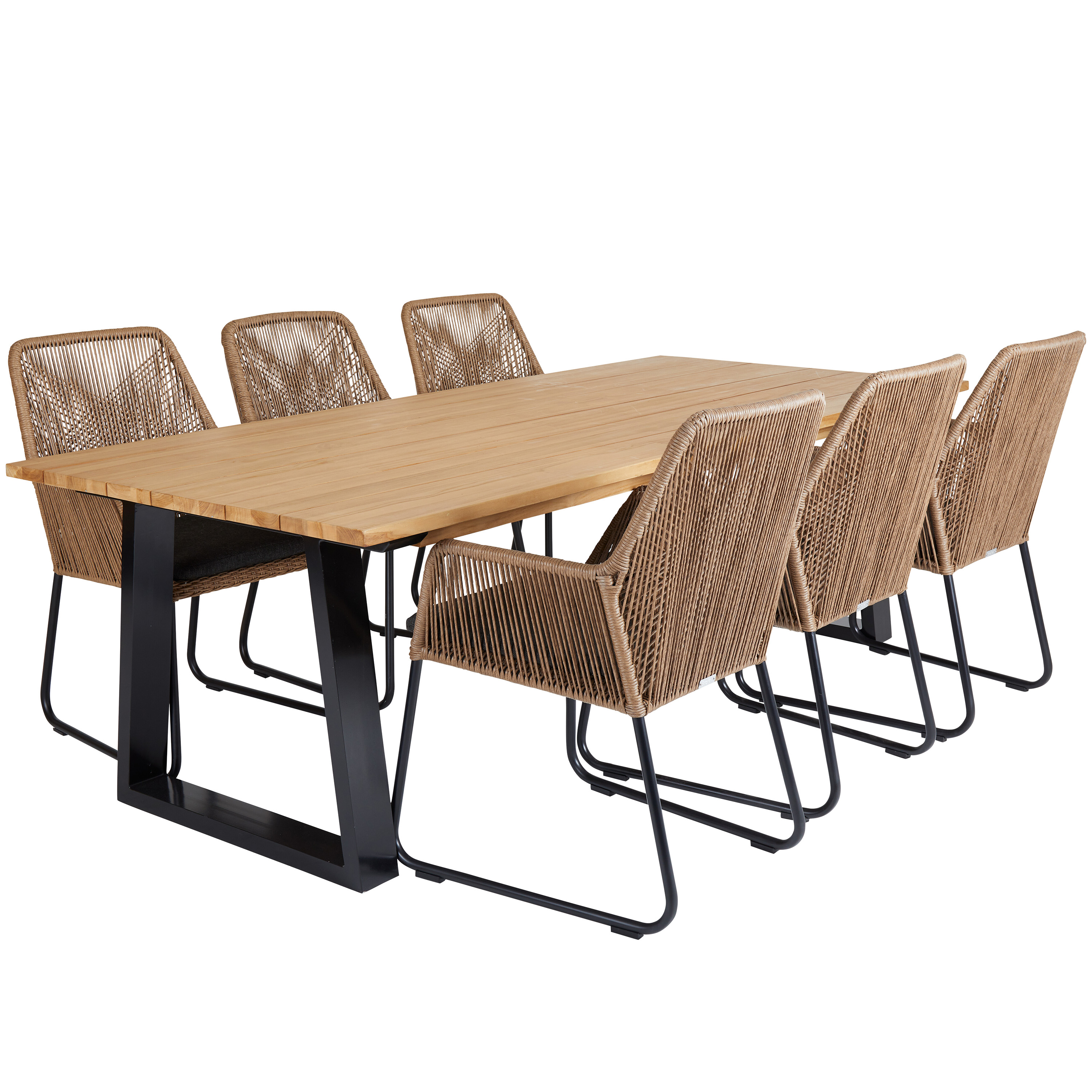 Brafab Laurion Matbord Svart/teak 230cm