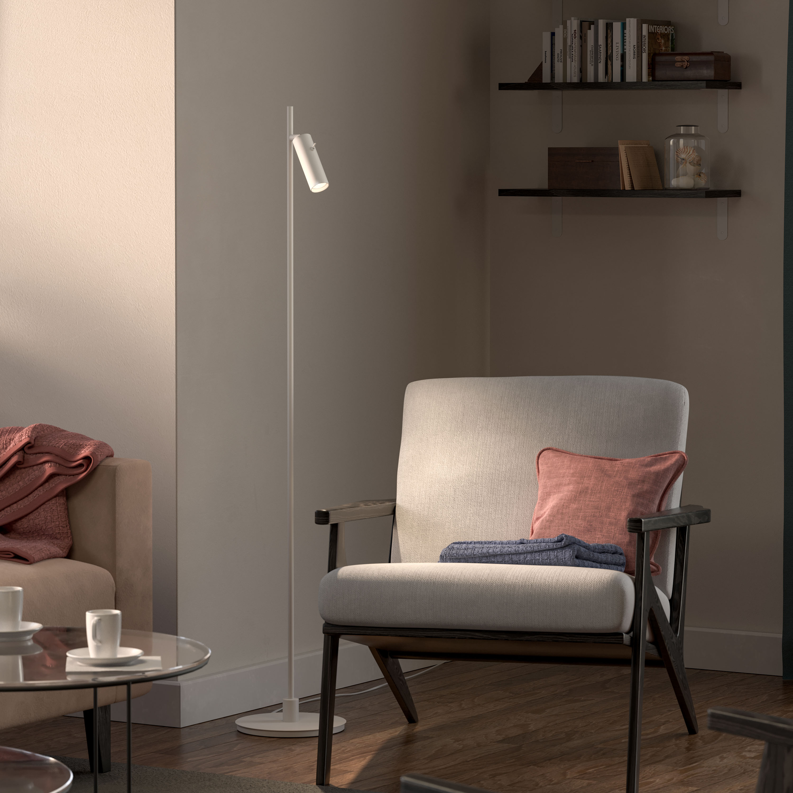 Herstal Pipeline Stehleuchte Mattweiß Einfach