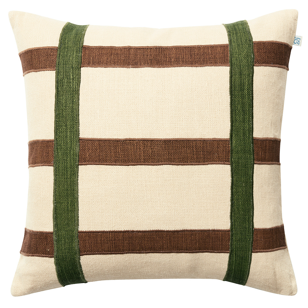 Chhatwal & Jonsson - Kiran Kuddfodral Linen Cactus Green/Taupe 50x50 - Grön